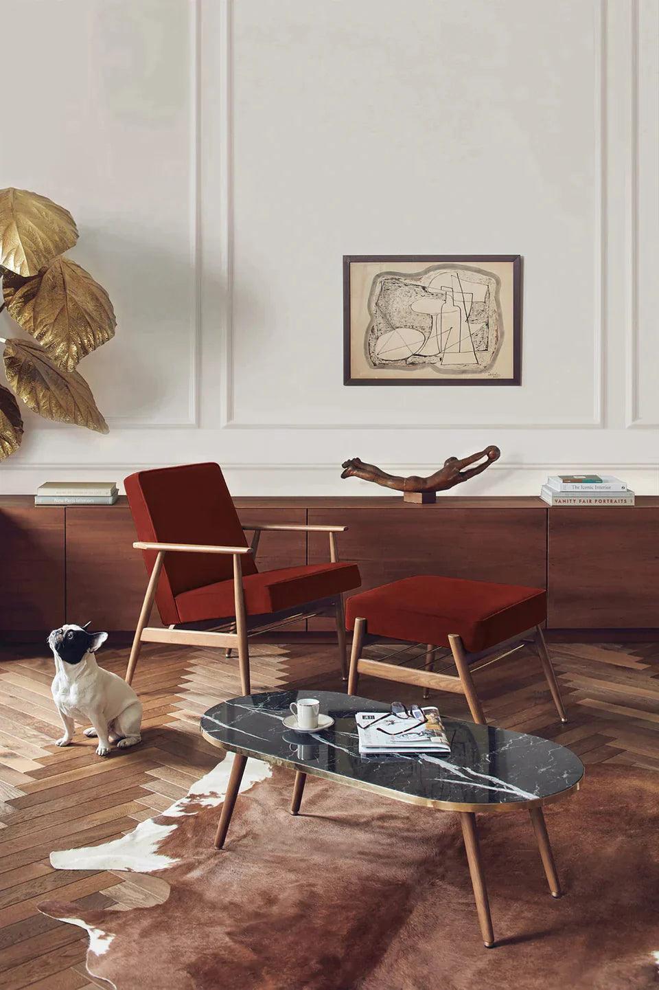 Fotel FOX niebieski w tkaninie Velvet Indigo 366 concept Eye on Design