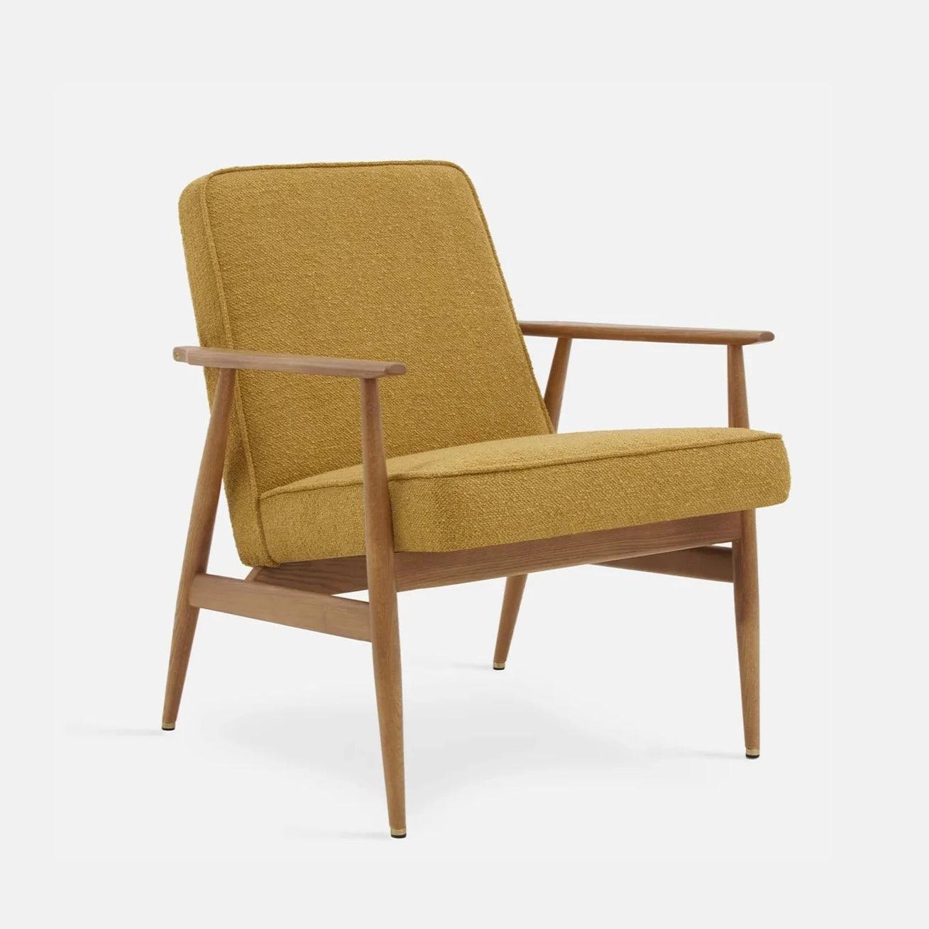 Fotel FOX żółty w tkaninie Boucle Mustard 366 concept Eye on Design