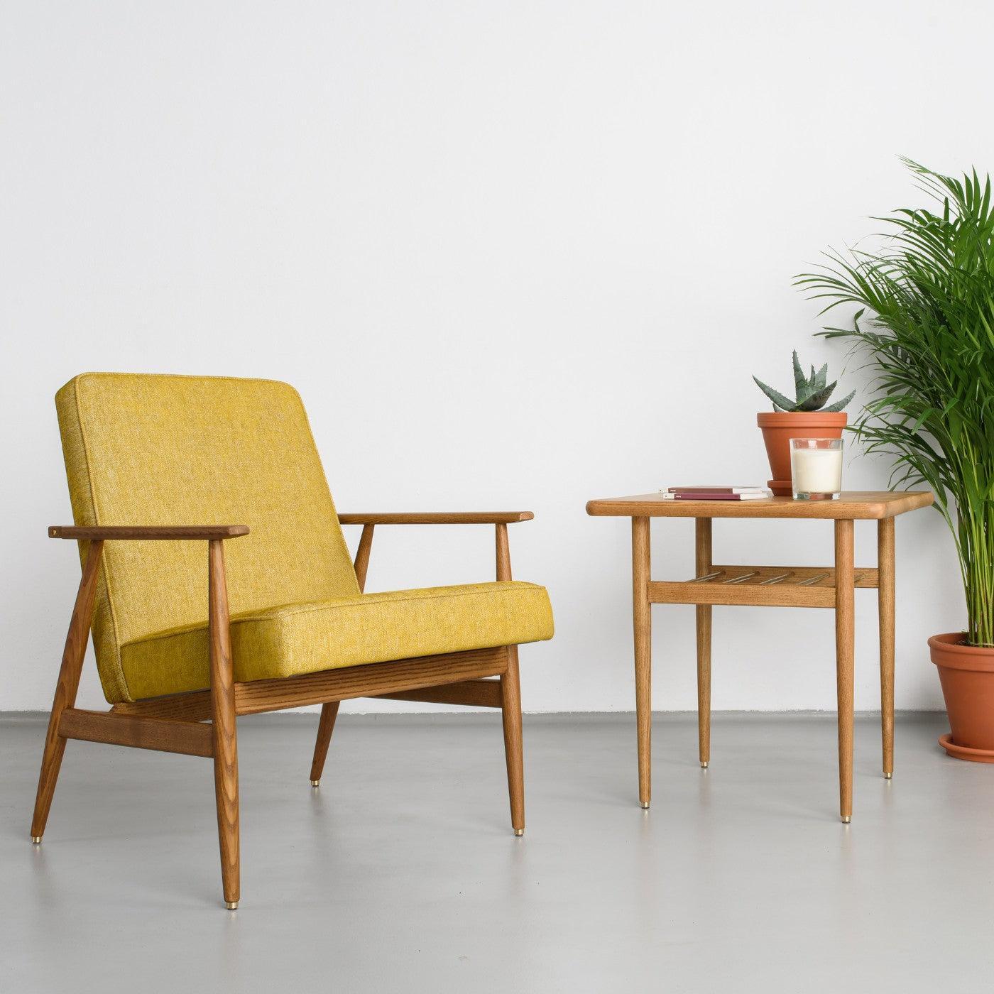 Fotel FOX żółty w tkaninie Boucle Mustard 366 concept Eye on Design