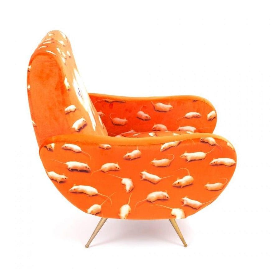 Fotel KITTEN pomarańczowy Seletti Eye on Design