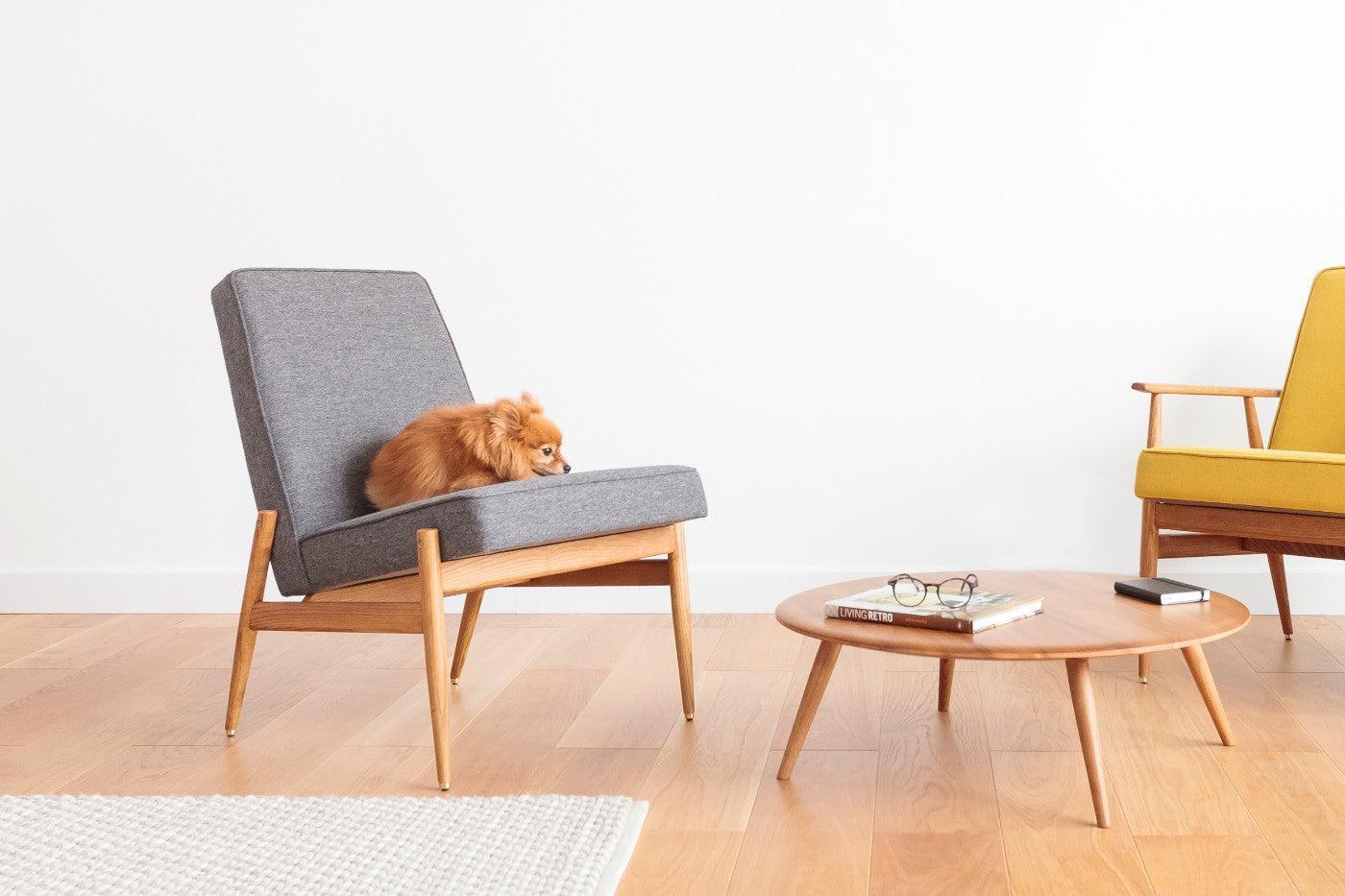 Fotel klubowy FOX beżowy w tkaninie Coco Creme 366 concept Eye on Design