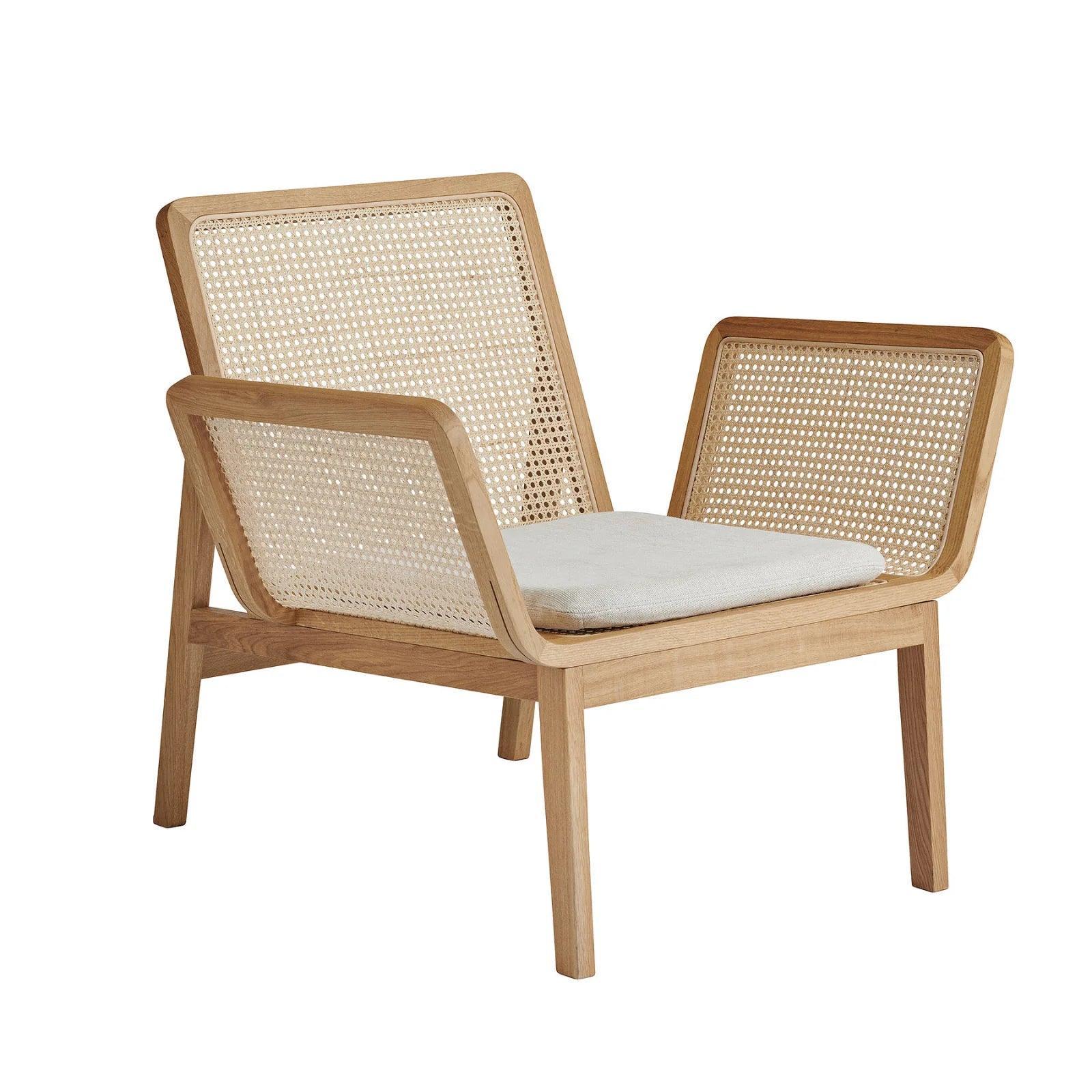 Fotel LE ROI dębowy z rattanem NORR11 z poduszką Eye on Design