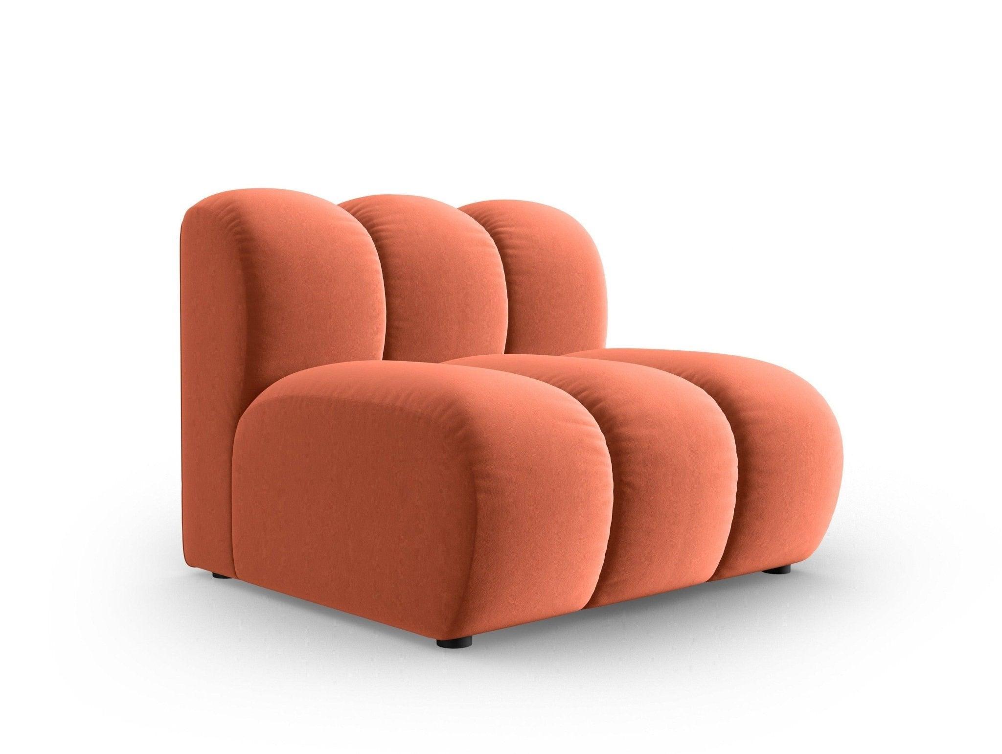 Fotel / moduł aksamitny SKYLER koralowy Interieurs 86 Eye on Design