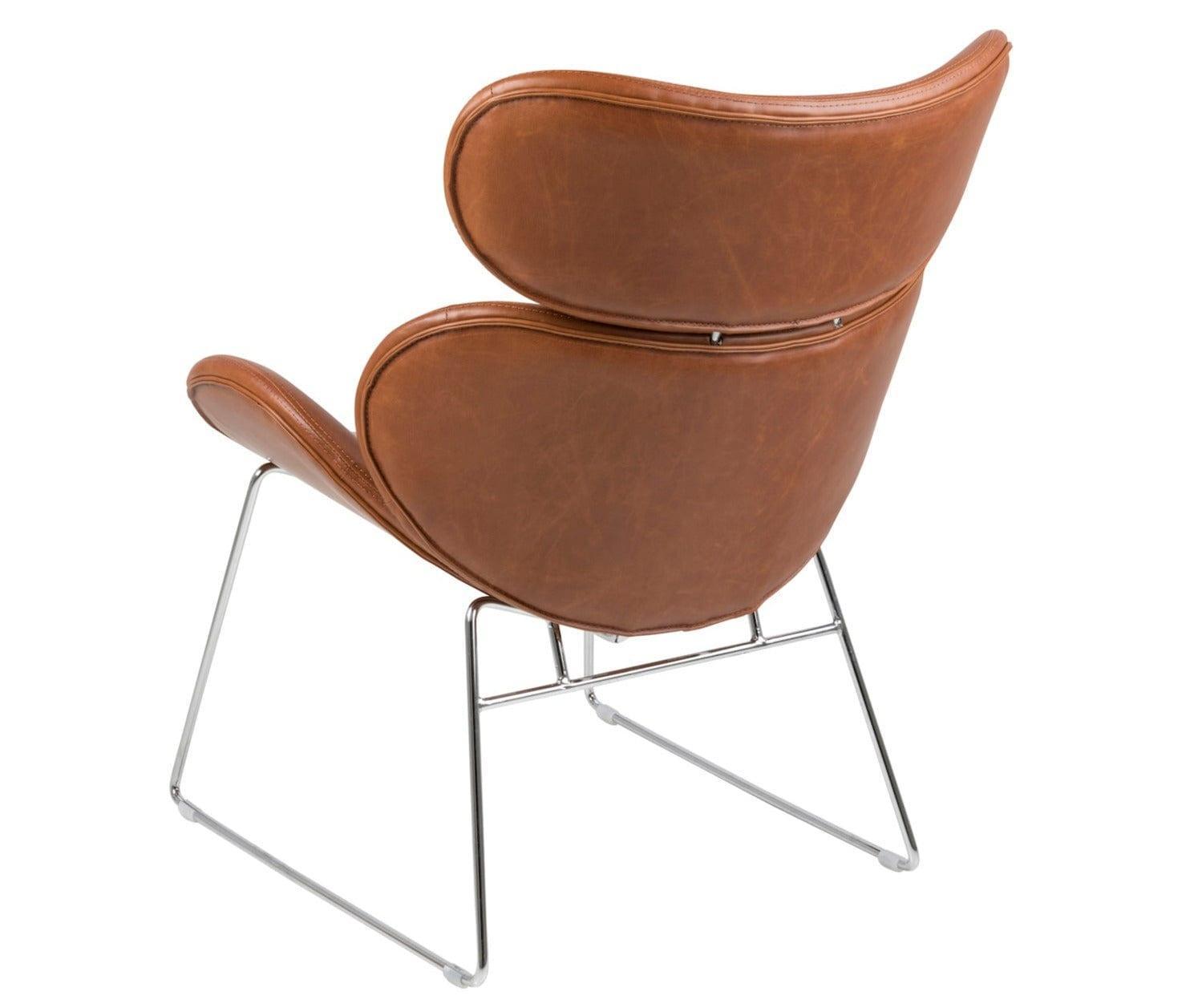 Fotel NILSEN ekoskóra brandy z chromowaną podstawą Home Essentials Eye on Design