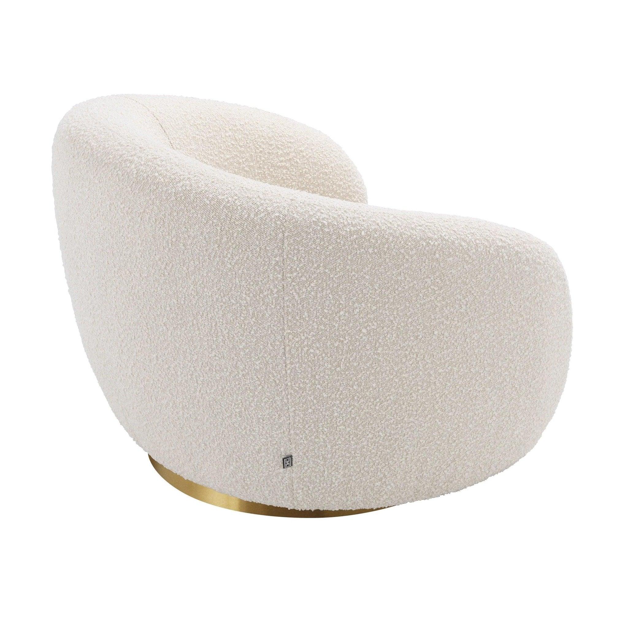 Fotel obrotowy BRICE kremowy boucle Eichholtz Eye on Design