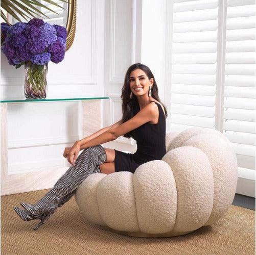 Fotel obrotowy MELLO kremowy Eichholtz Eye on Design