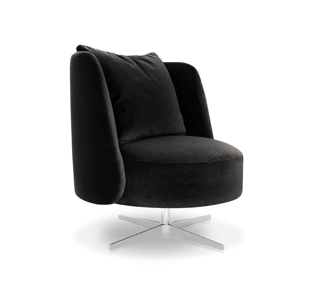 Fotel obrotowy PYORA I tapicerowany z metalową podstawą Nobonobo Eye on Design