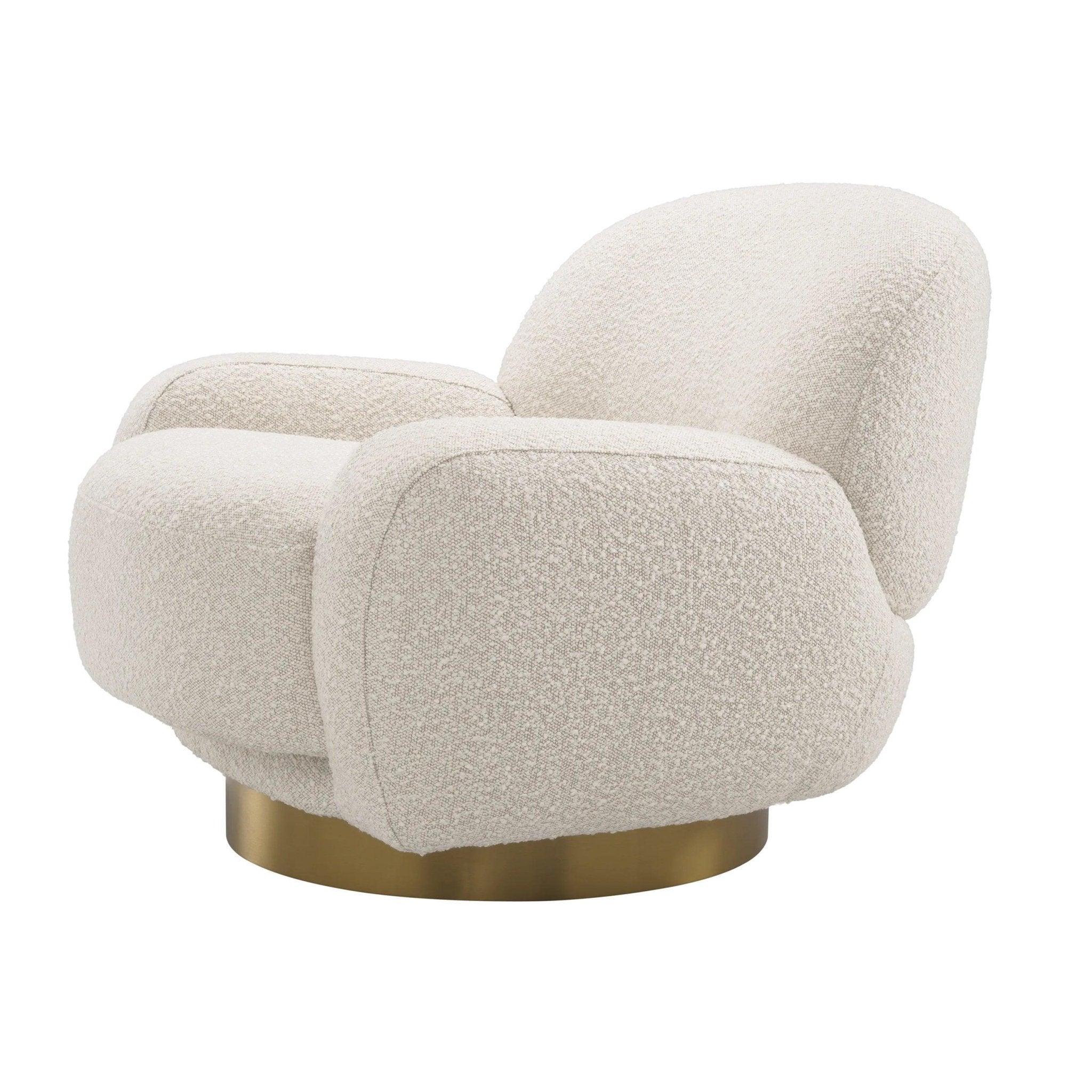 Fotel obrotowy UDINE kremowy boucle Eichholtz Eye on Design