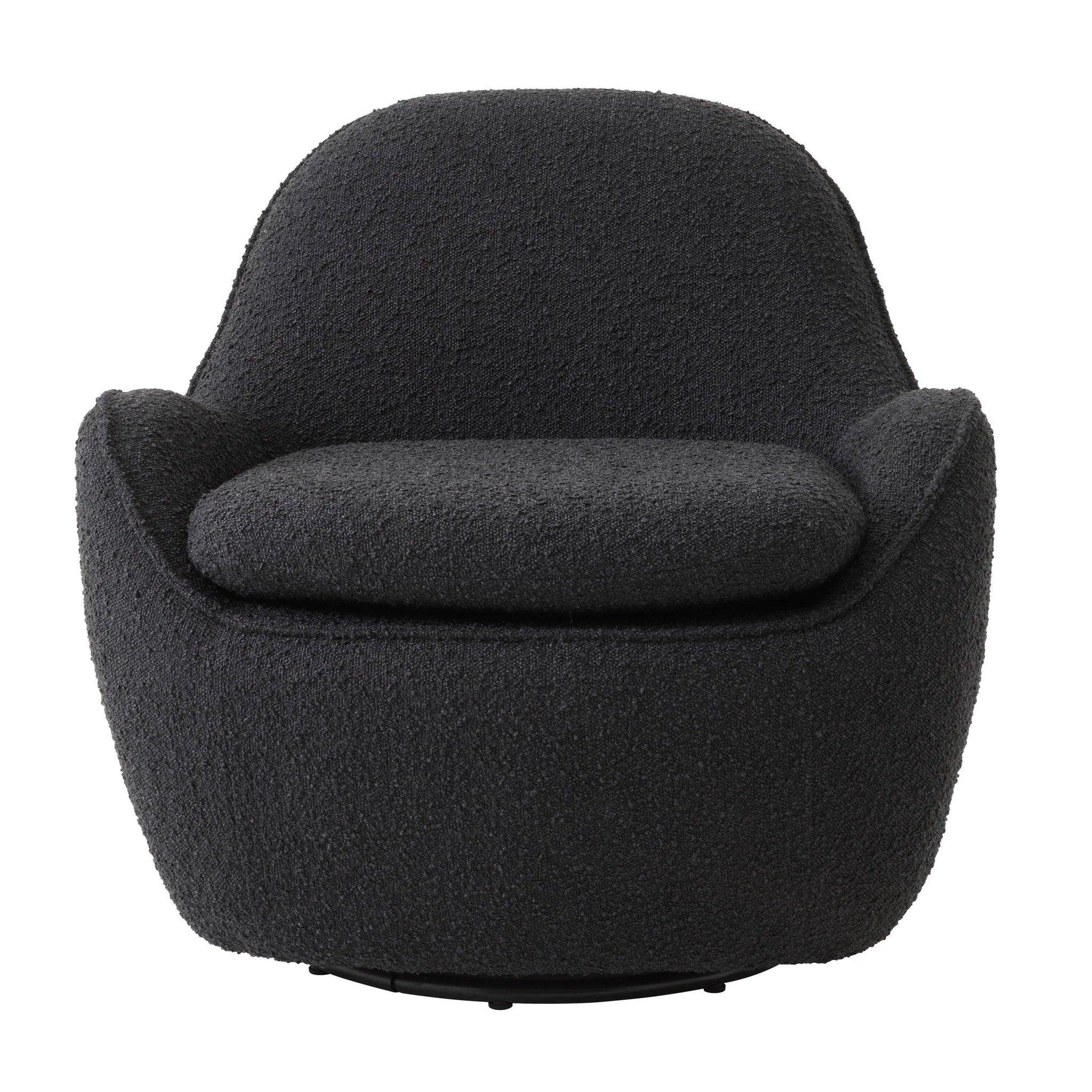 Fotel obrotowy w tkaninie boucle CUPIDO czarny Eichholtz Eye on Design