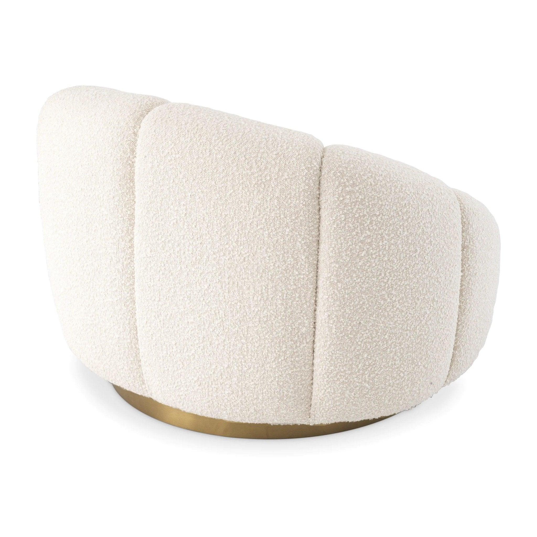 Fotel obrotowy w tkaninie boucle INGER kremowy Eichholtz Eye on Design