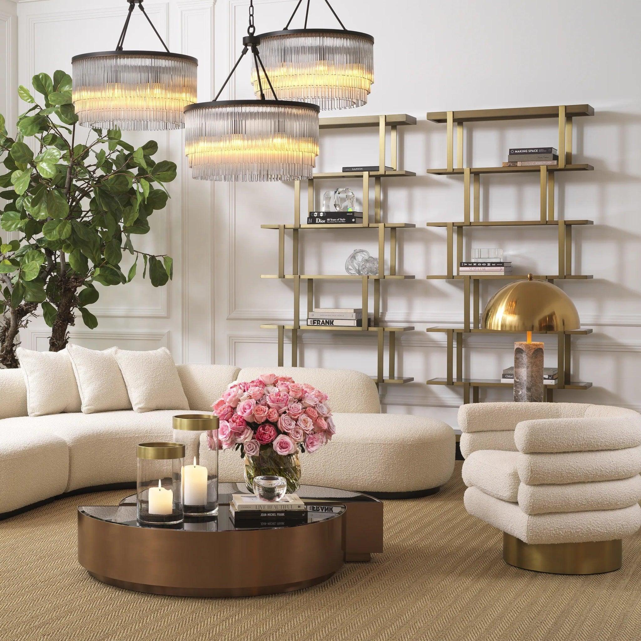 Fotel obrotowy w tkaninie boucle MAGUIRE kremowy Eichholtz Eye on Design