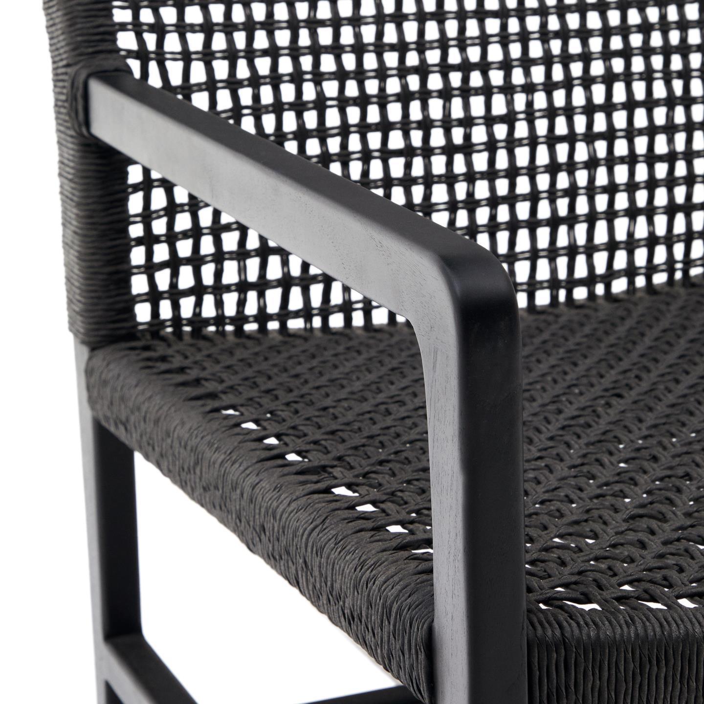 Fotel ogrodowy SABOLLA czarne drewno tekowe La Forma Eye on Design