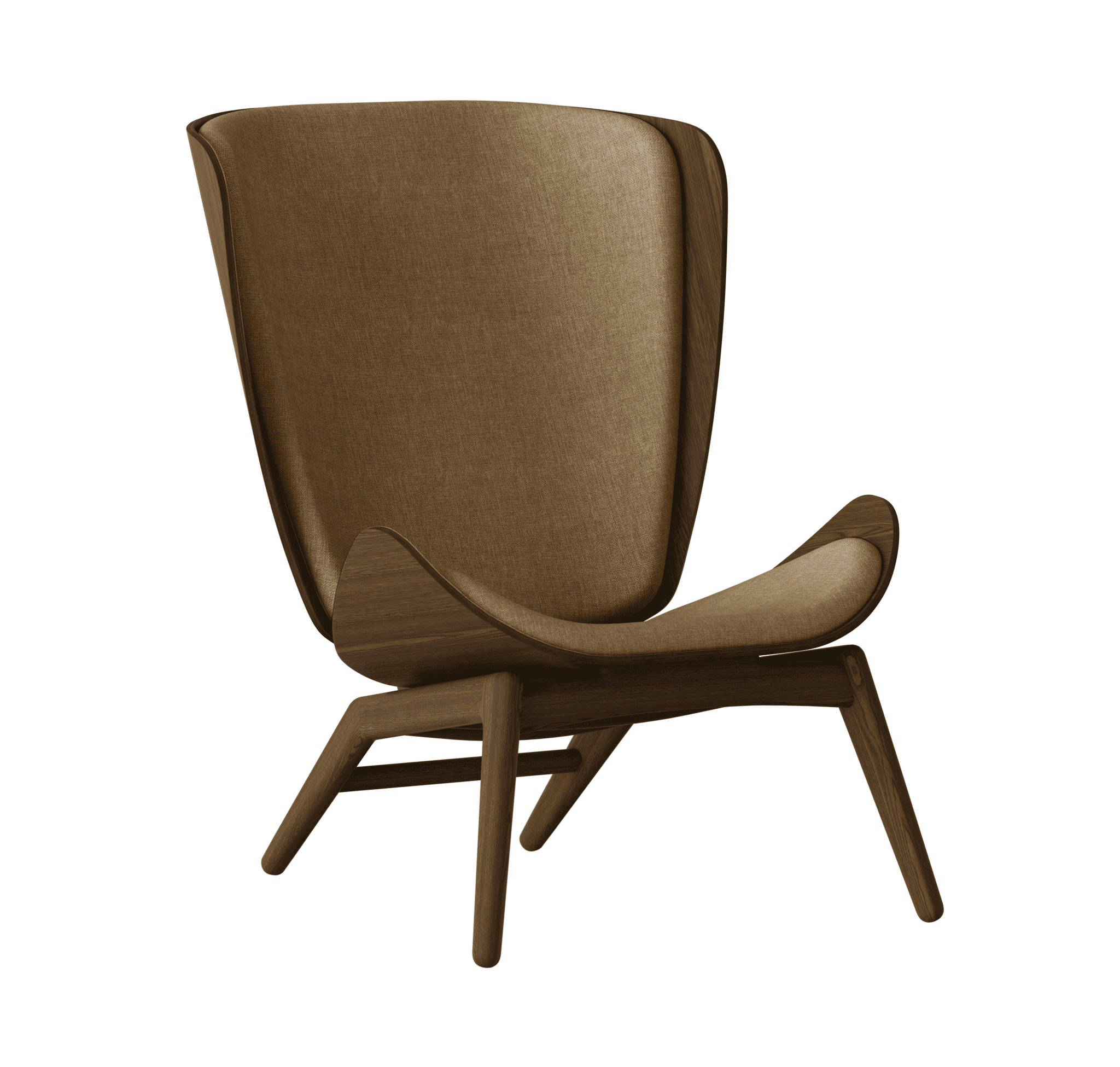 Fotel READER karmelowy z ciemno dębową podstawą UMAGE Eye on Design