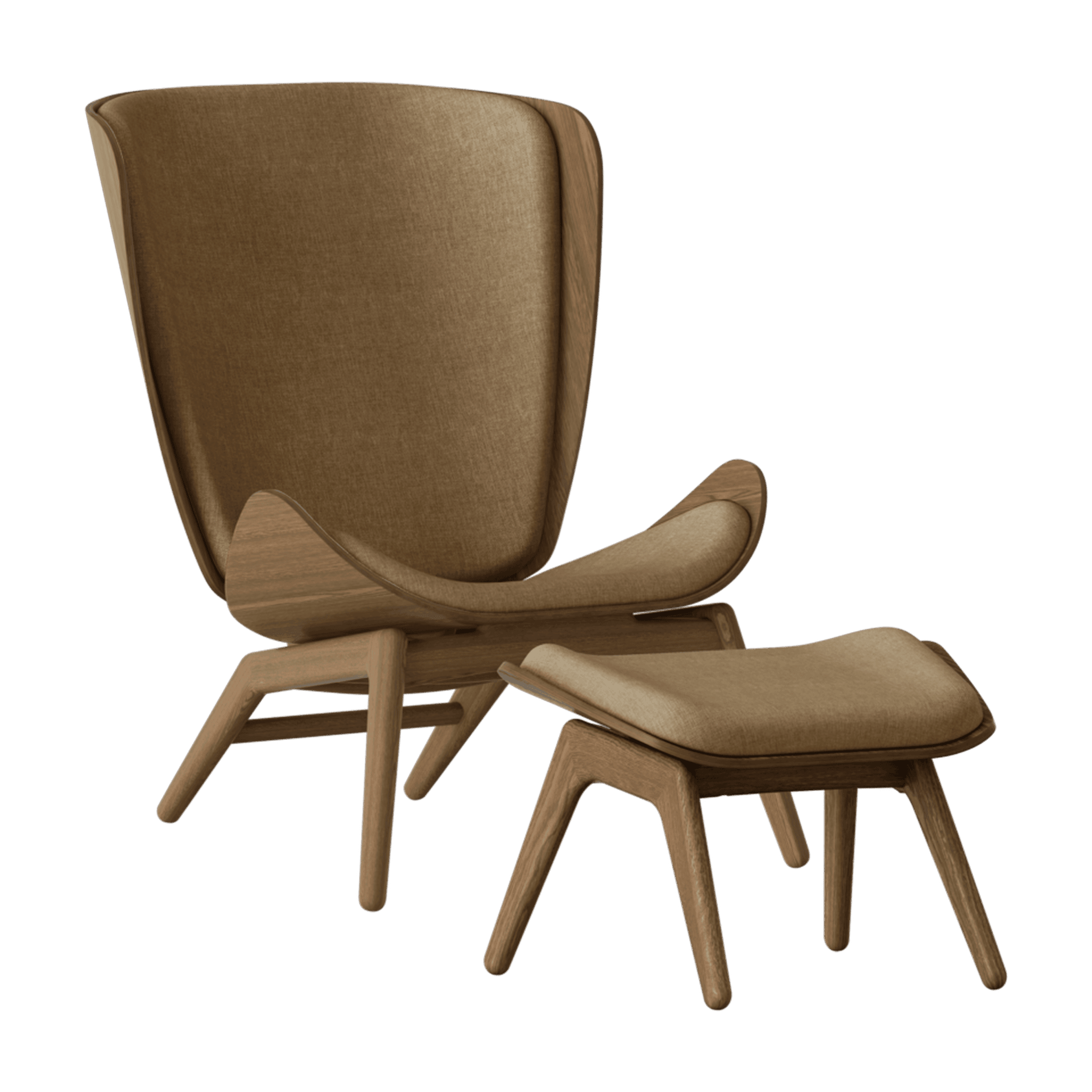 Fotel READER karmelowy z ciemno dębową podstawą UMAGE Eye on Design