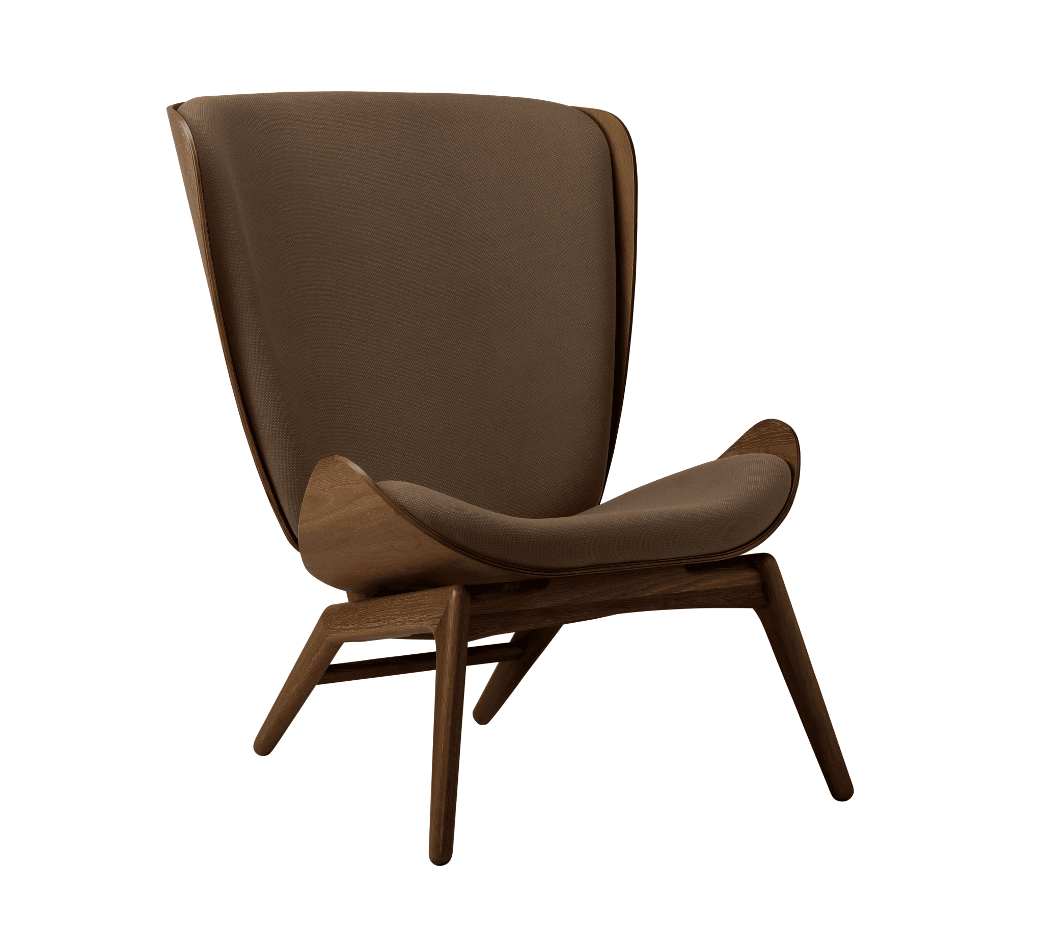 Fotel READER kawowy z ciemno dębową podstawą UMAGE Eye on Design