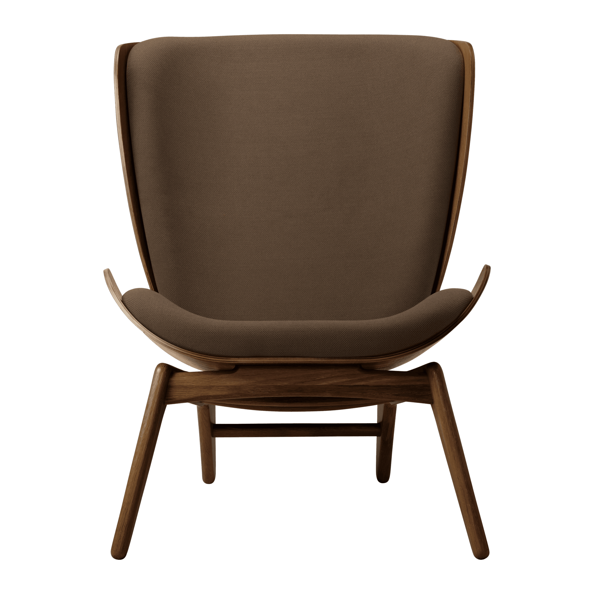 Fotel READER kawowy z ciemno dębową podstawą UMAGE Eye on Design