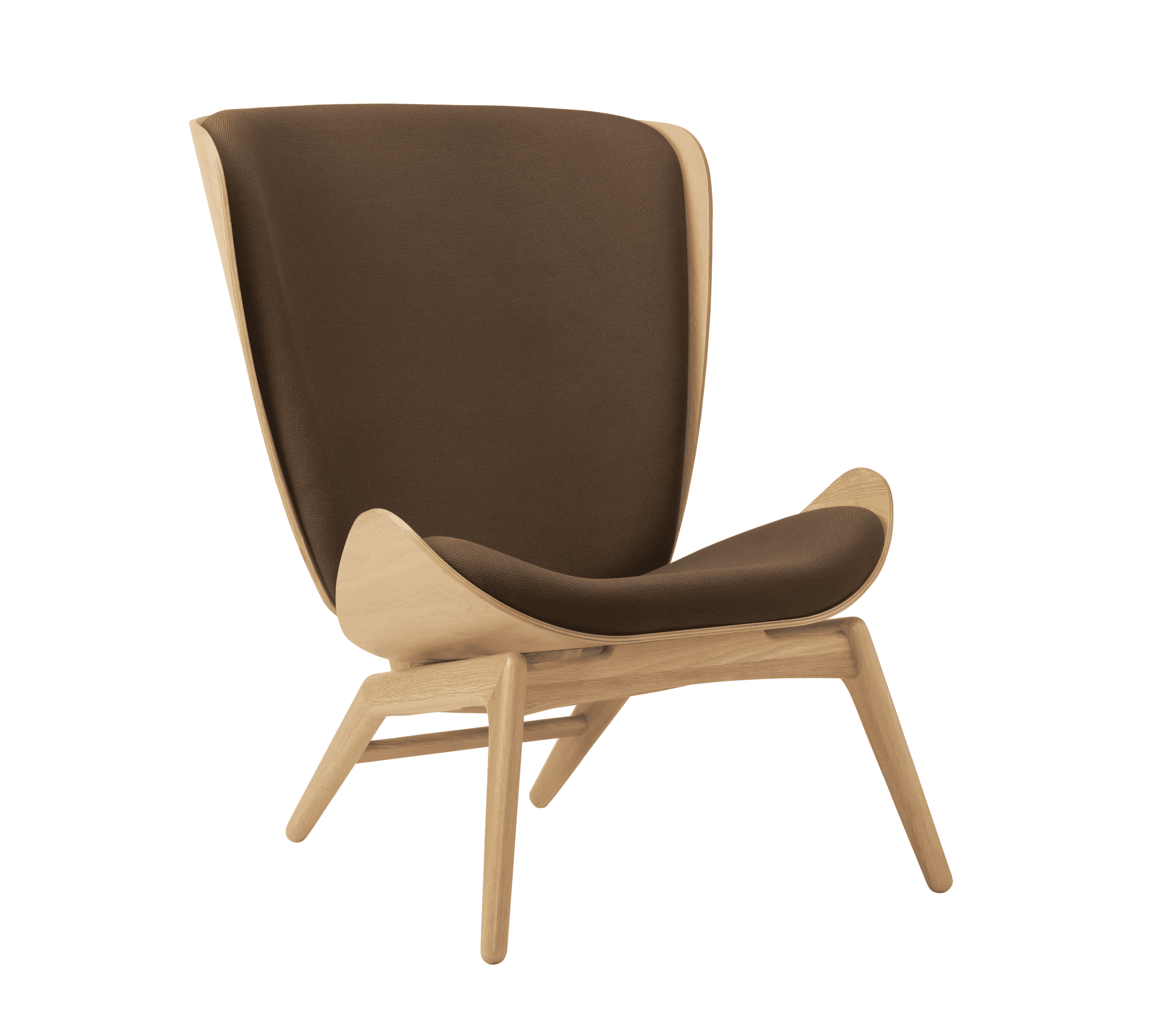 Fotel READER kawowy z dębową podstawą UMAGE Eye on Design