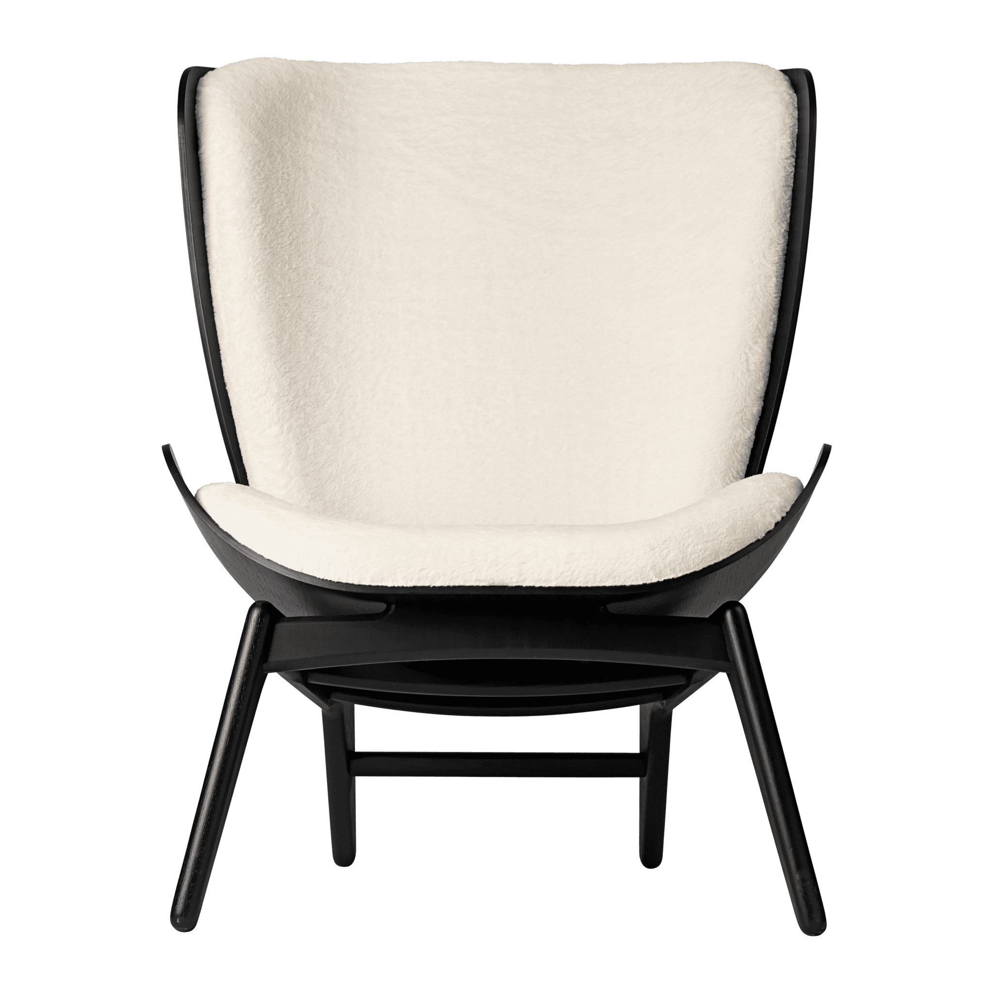 Fotel READER kremowy plusz z czarną podstawą UMAGE Eye on Design