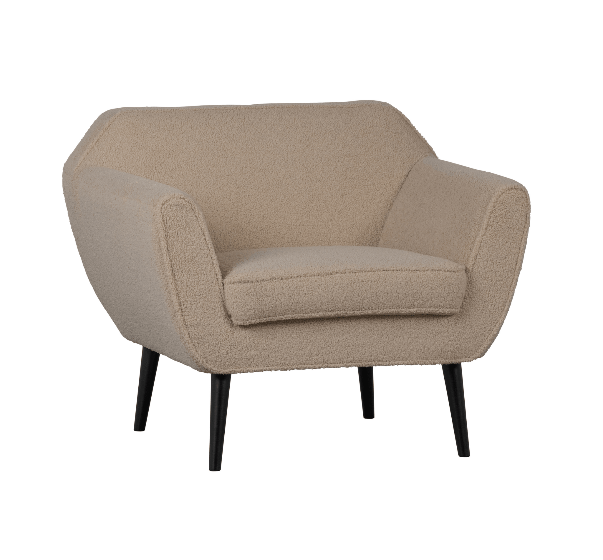 Fotel ROCCO piaskowy plusz Woood Eye on Design