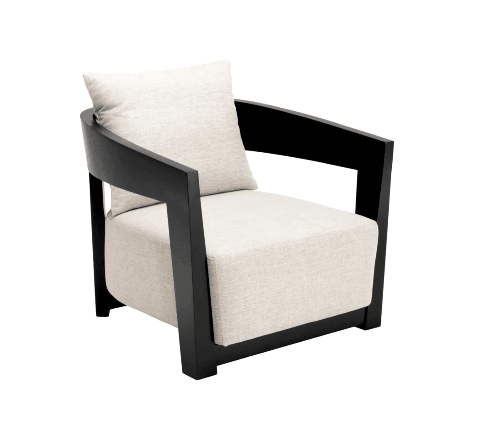 Fotel RUBAUTELLI kremowy z czarną podstawą Eichholtz Eye on Design