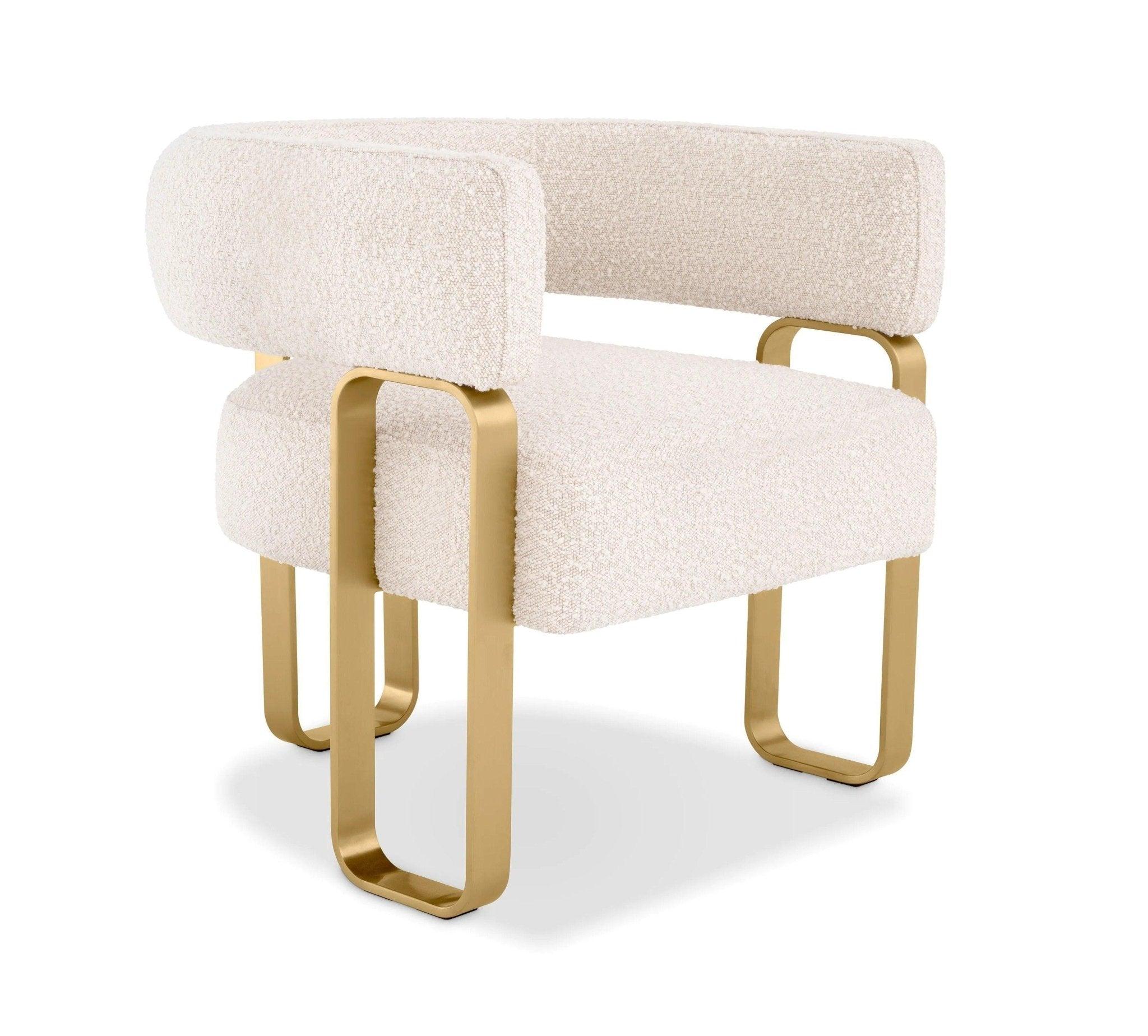 Fotel w tkaninie boucle CAPRICORN kremowy Eichholtz Eye on Design