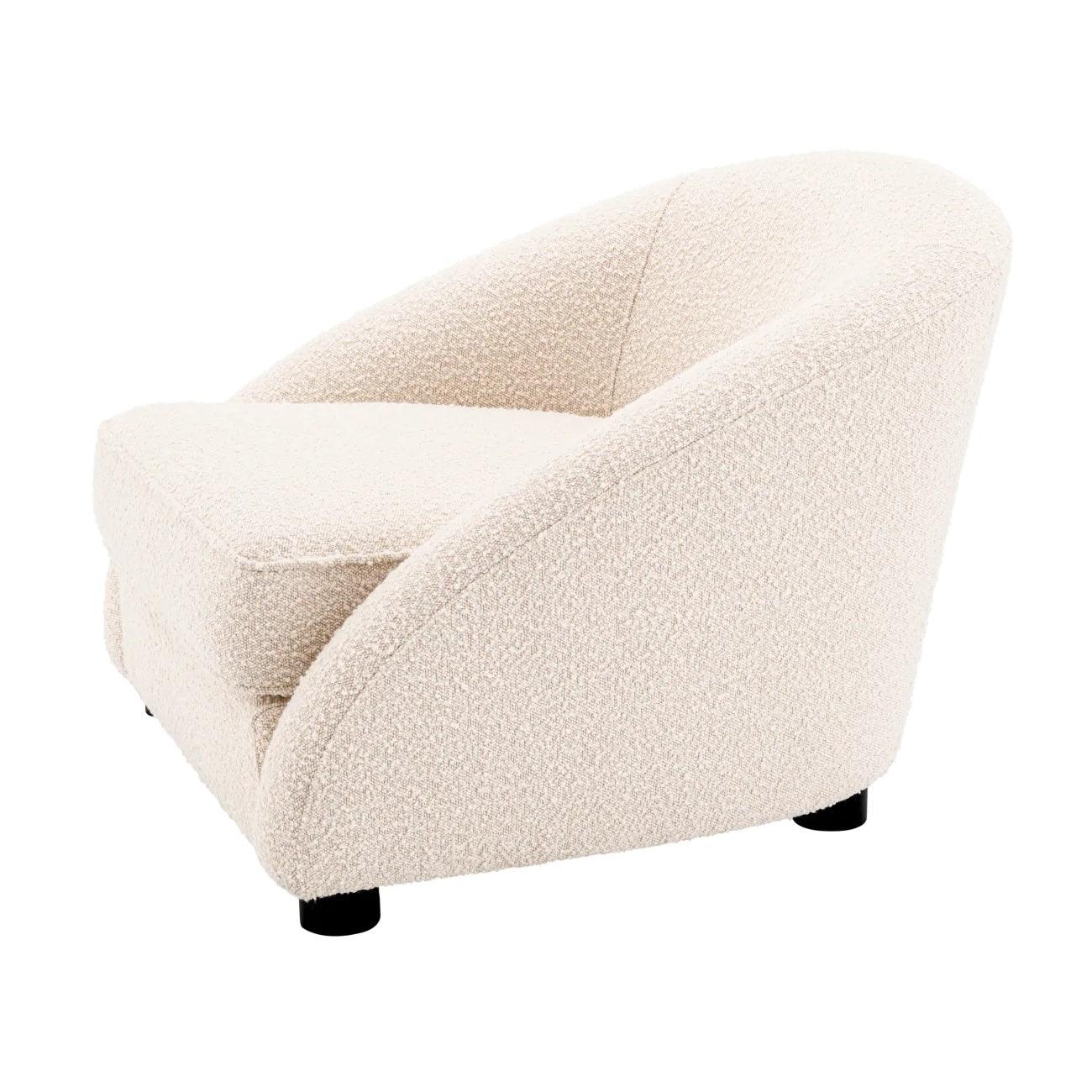Fotel w tkaninie boucle CRUZ kremowy Eichholtz Eye on Design