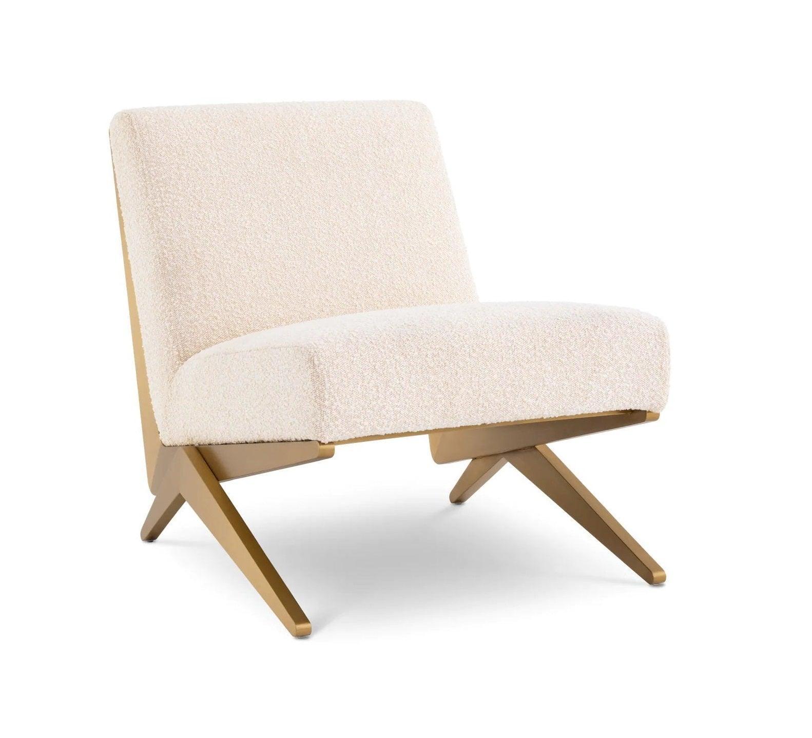 Fotel w tkaninie boucle FICO kremowy Eichholtz Eye on Design