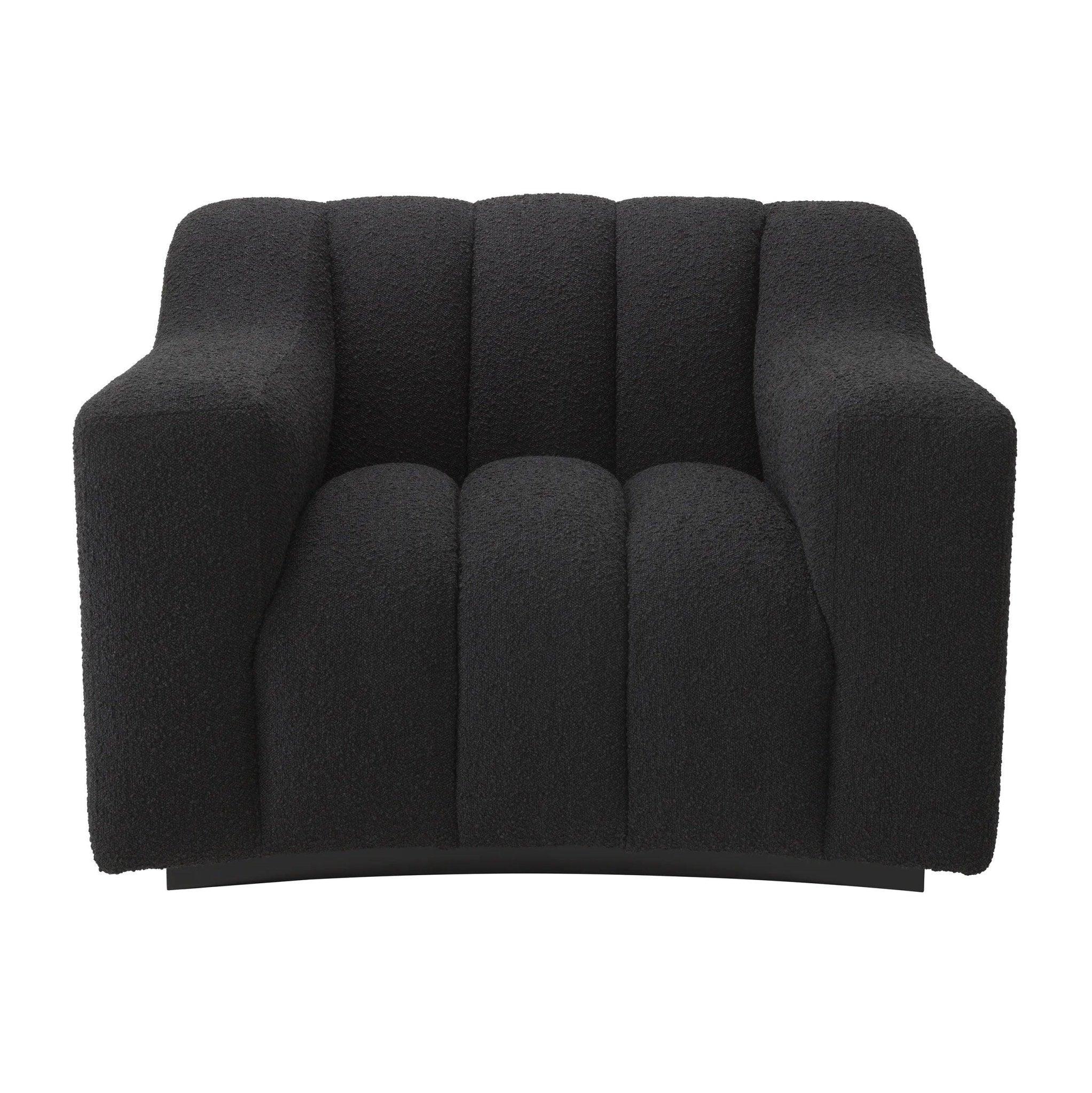 Fotel w tkaninie boucle KELLY czarny Eichholtz Eye on Design