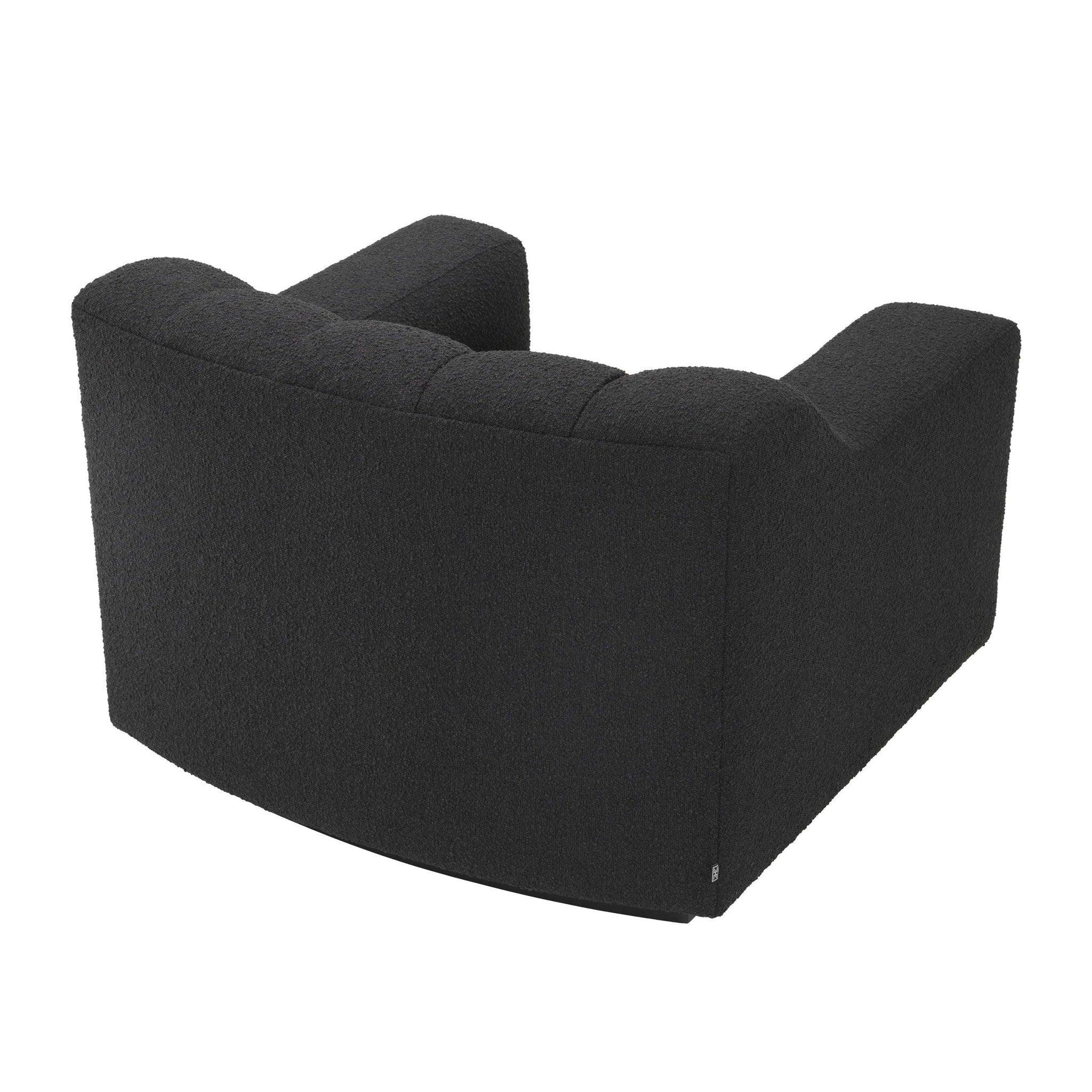 Fotel w tkaninie boucle KELLY czarny Eichholtz Eye on Design
