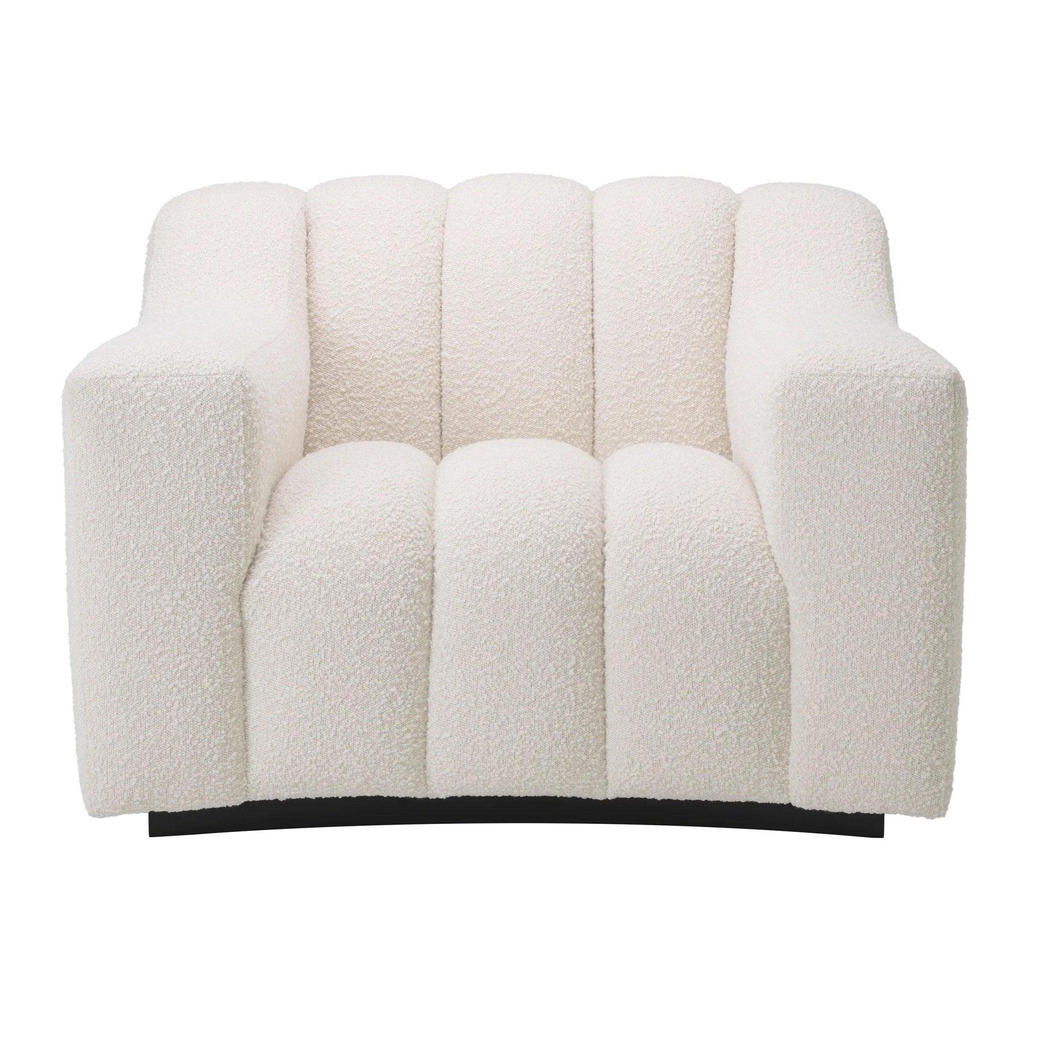 Fotel w tkaninie boucle KELLY kremowy Eichholtz Eye on Design