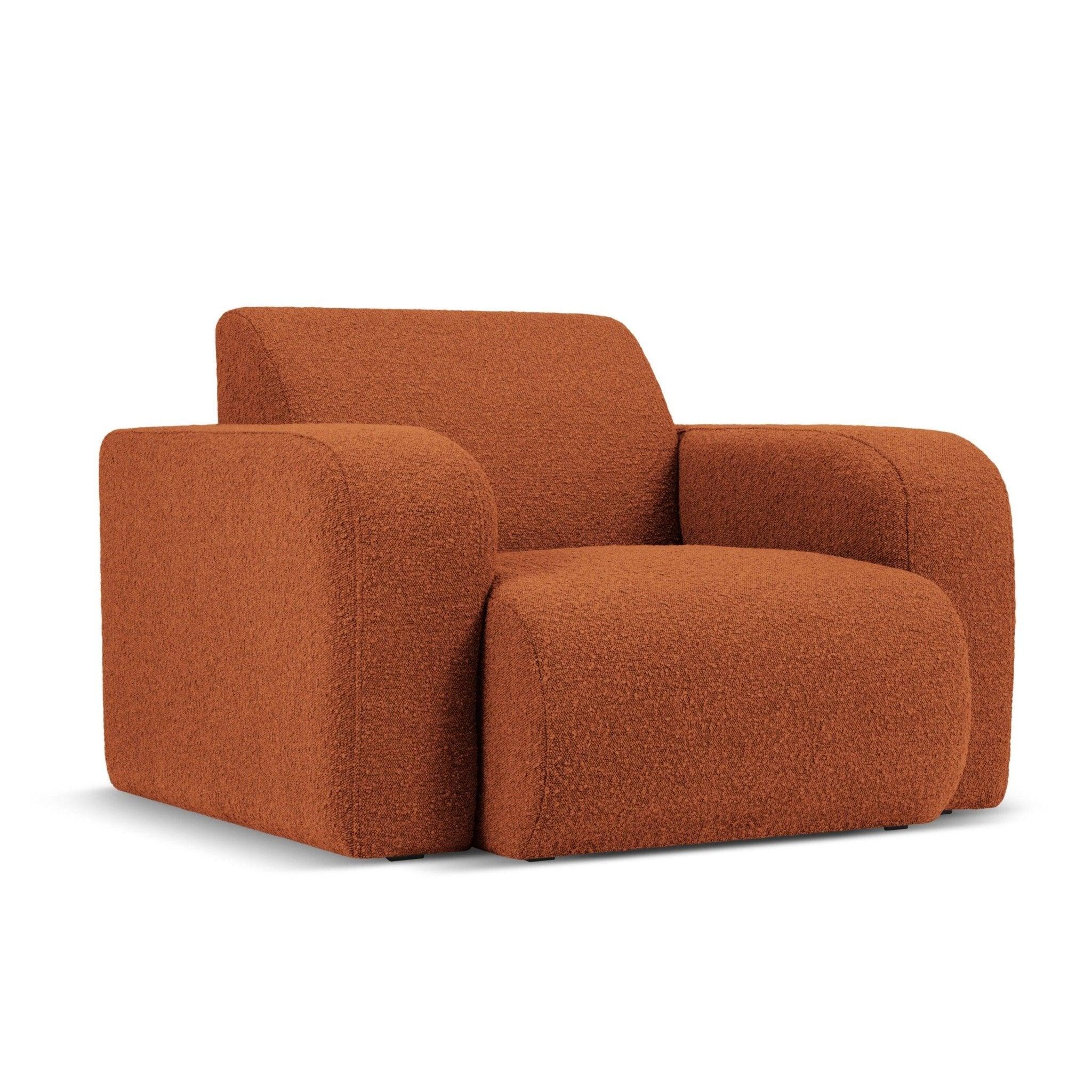 Fotel w tkaninie boucle LOLA brązowy Windsor & Co Eye on Design