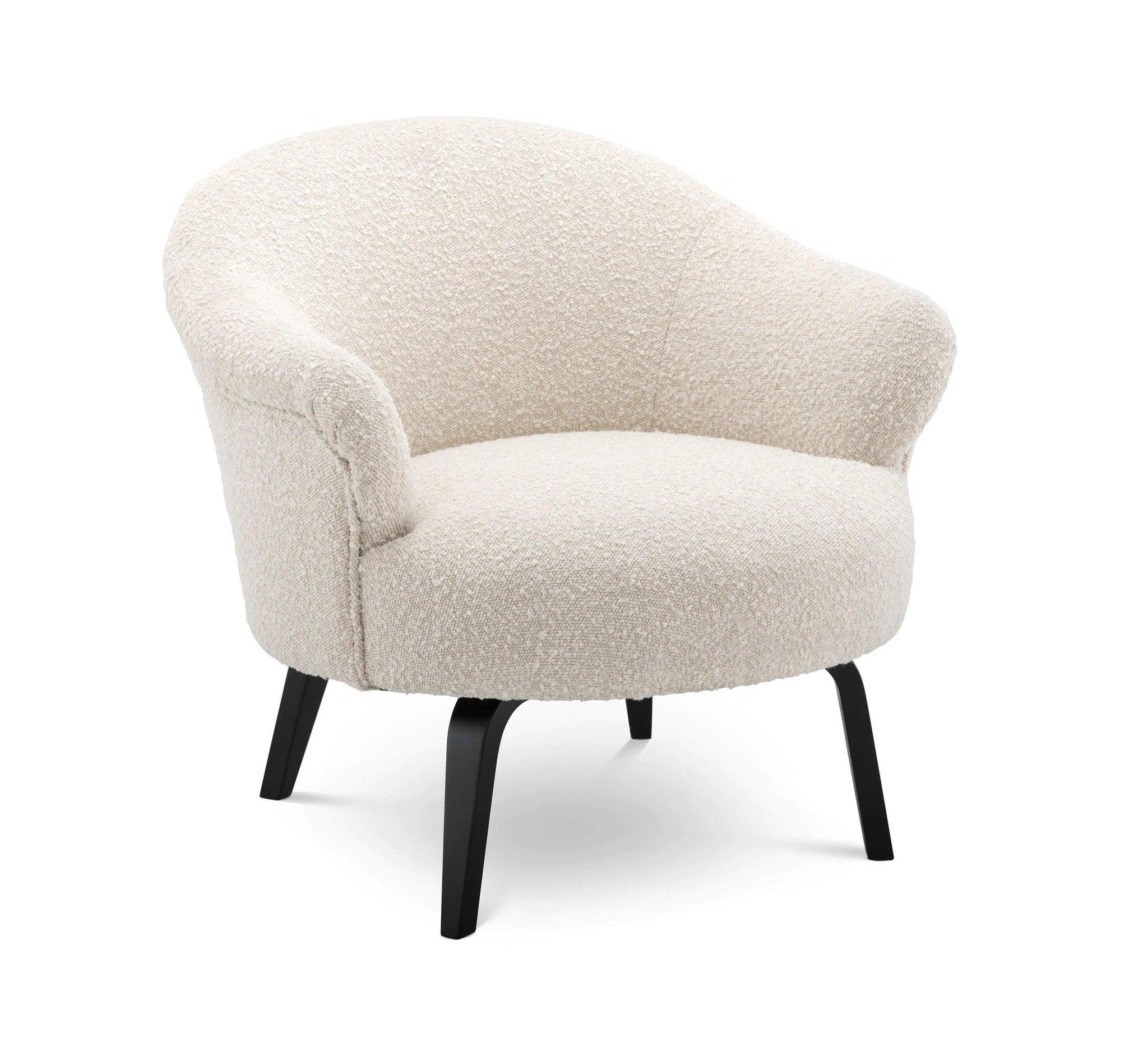 Fotel w tkaninie boucle MORETTI kremowy Eichholtz Eye on Design