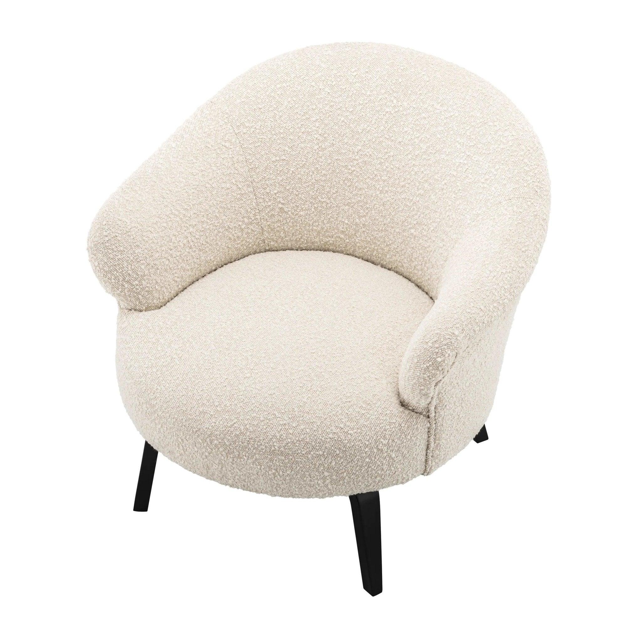 Fotel w tkaninie boucle MORETTI kremowy Eichholtz Eye on Design