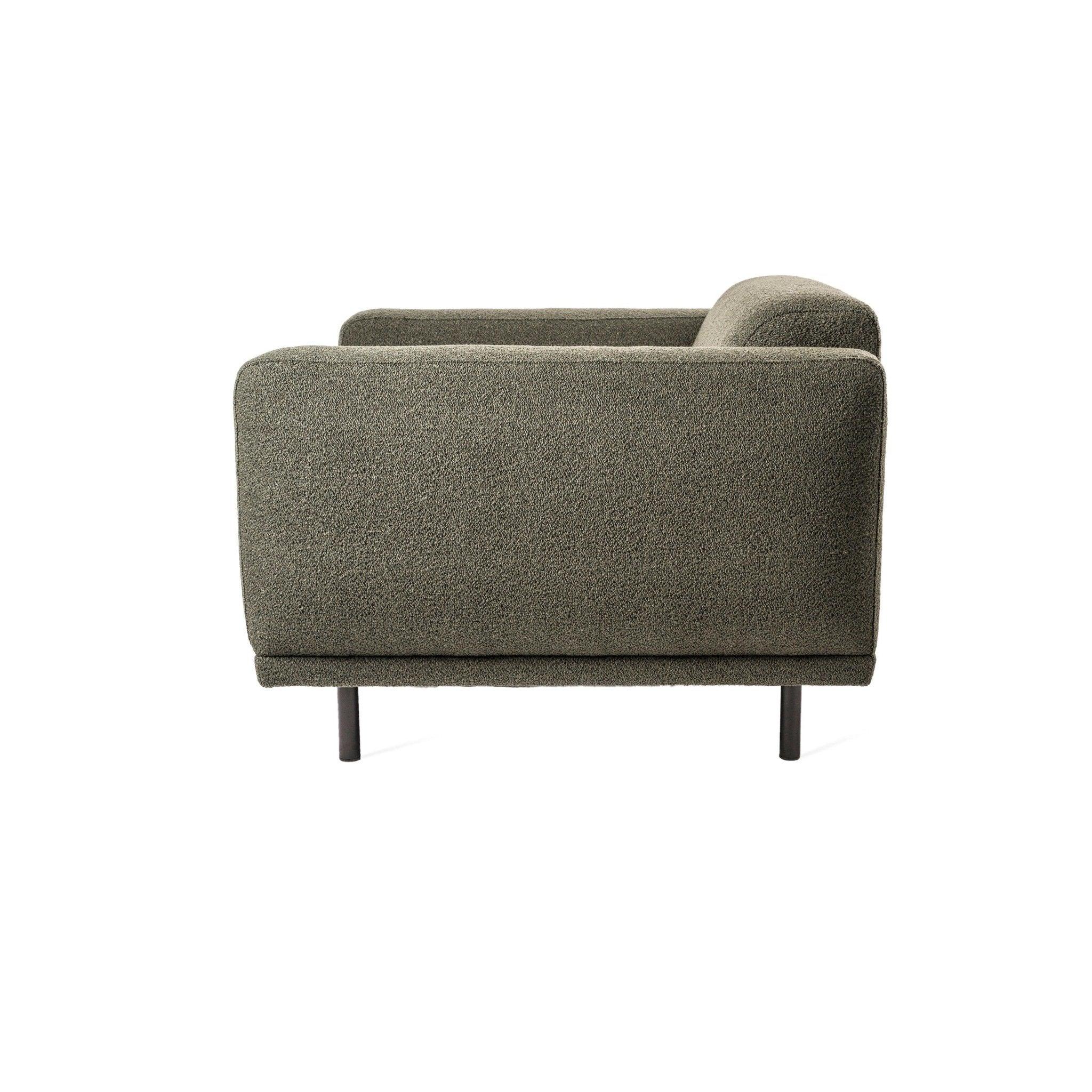 Fotel w tkaninie boucle TEDDY oliwkowy Pols Potten Eye on Design