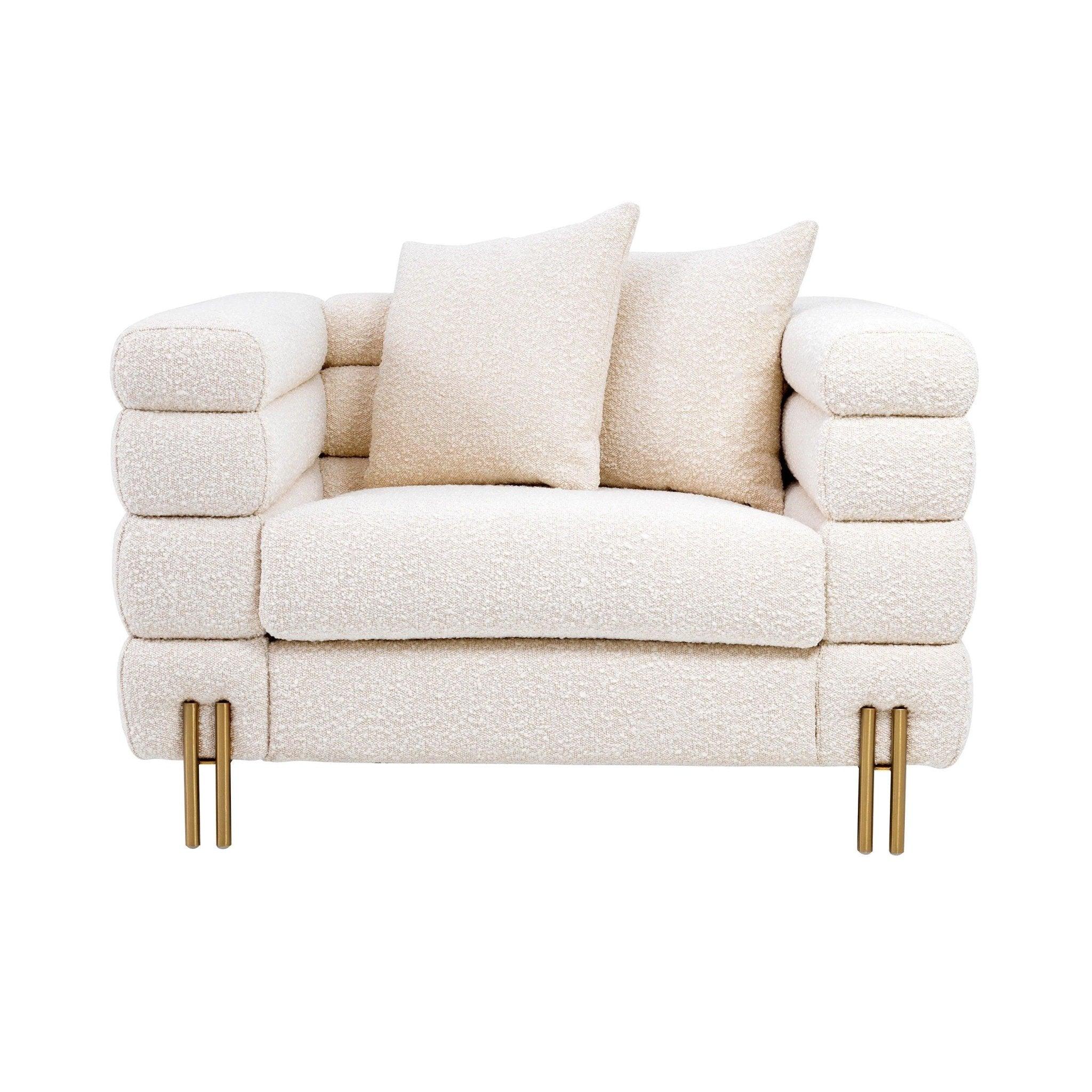 Fotel w tkaninie boucle YORK kremowy Eichholtz Eye on Design