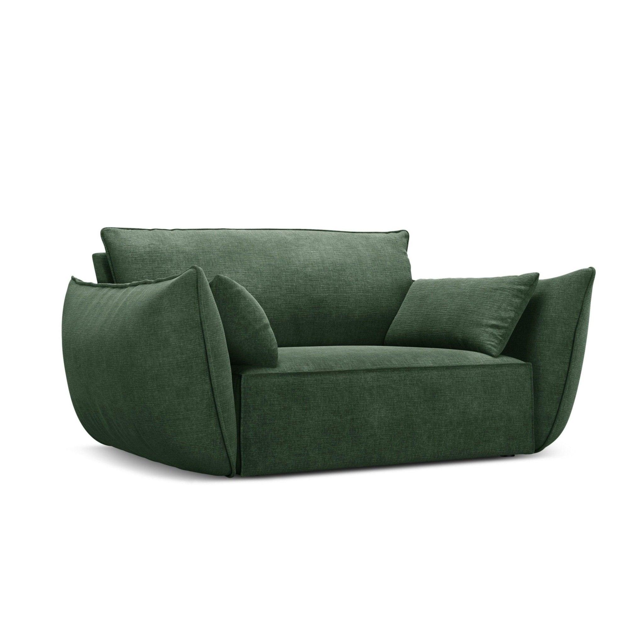 Fotel w tkaninie szenilowej VANDA butelkowa zieleń Mazzini Sofas Eye on Design
