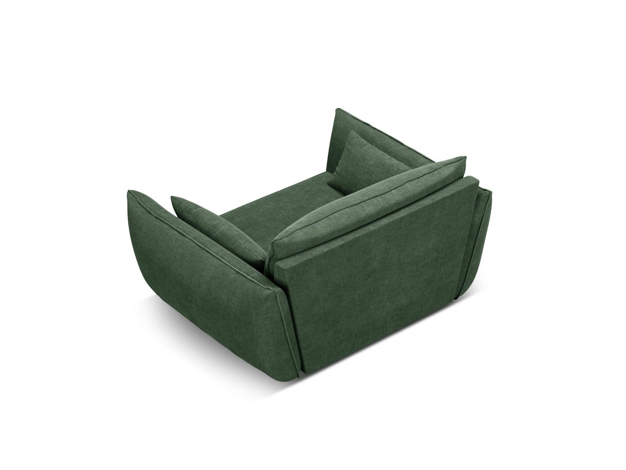Fotel w tkaninie szenilowej VANDA butelkowa zieleń Mazzini Sofas Eye on Design