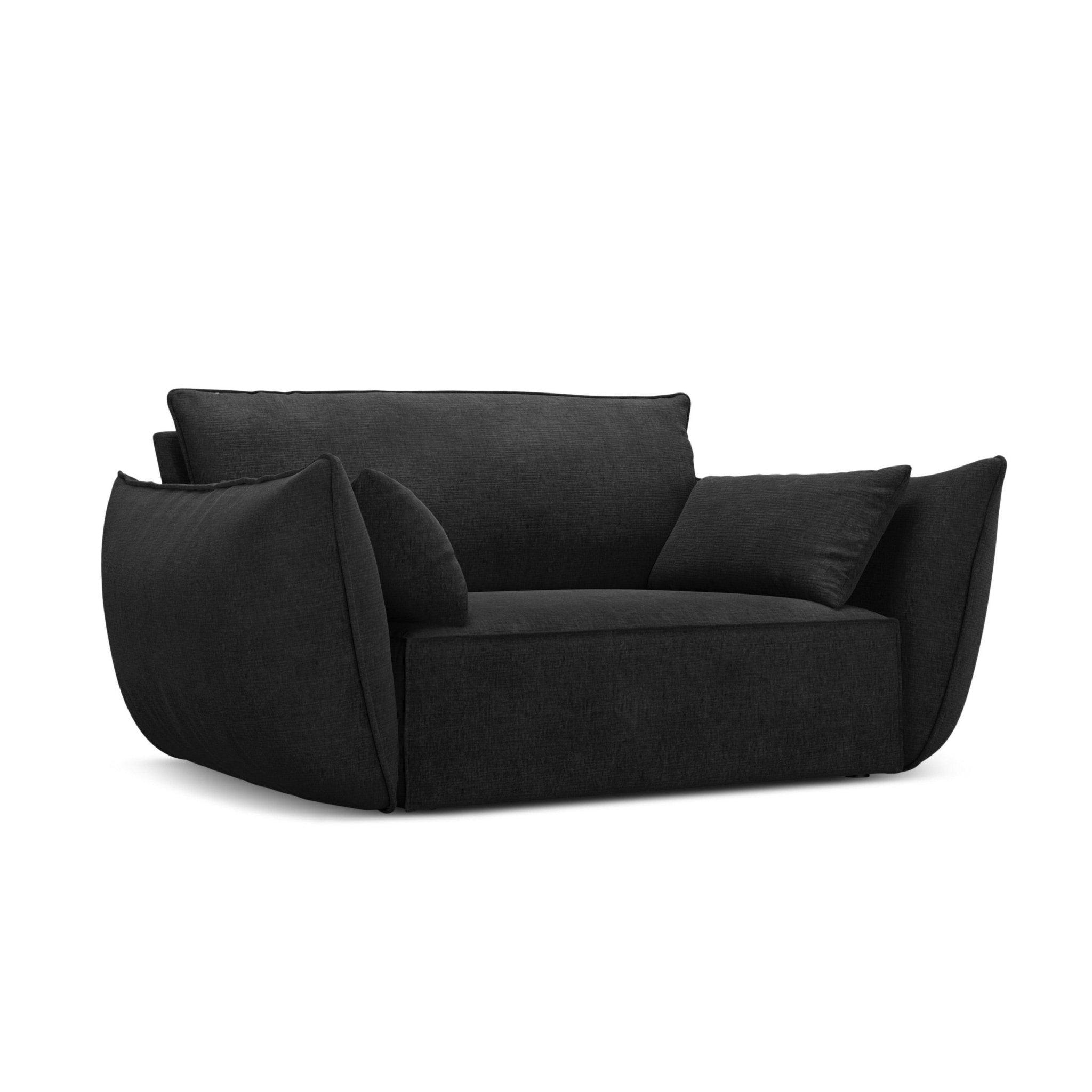 Fotel w tkaninie szenilowej VANDA czarny Mazzini Sofas Eye on Design