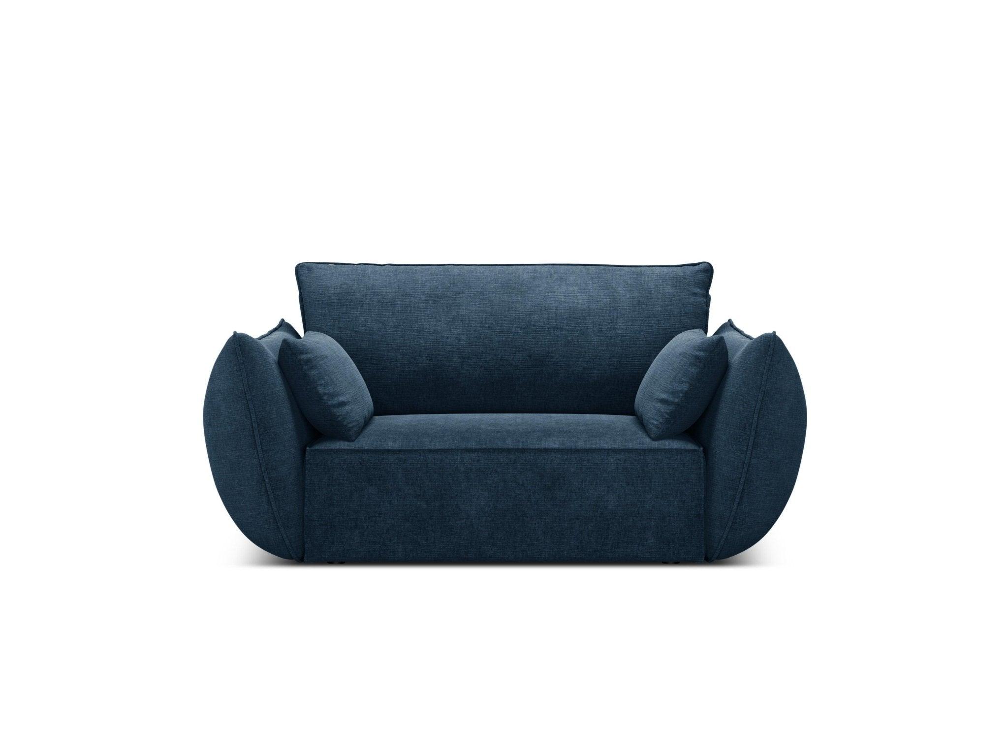 Fotel w tkaninie szenilowej VANDA granat królewski Mazzini Sofas Eye on Design