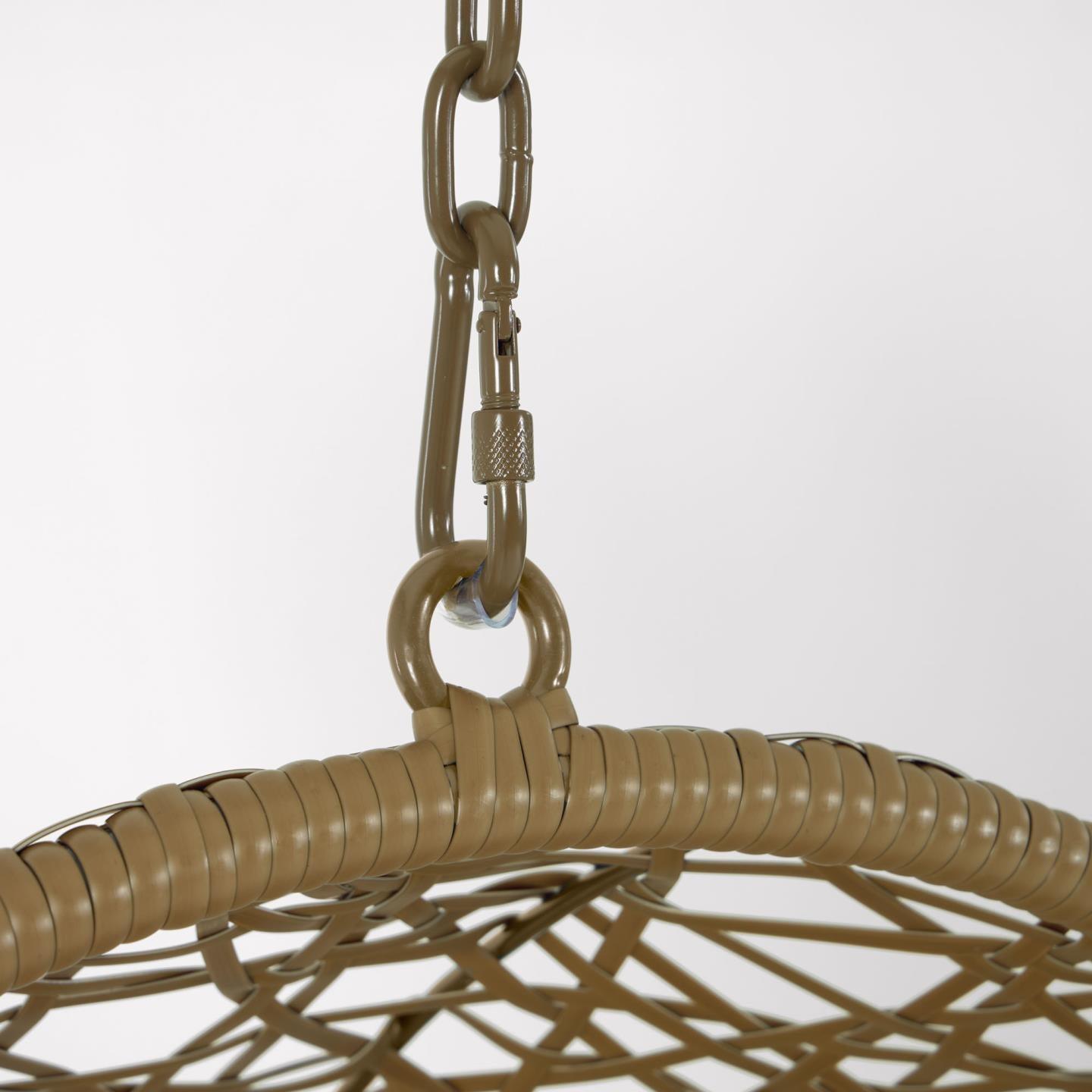 Fotel wiszący FLORINA brązowy z jasnoszarą podstawą La Forma Eye on Design