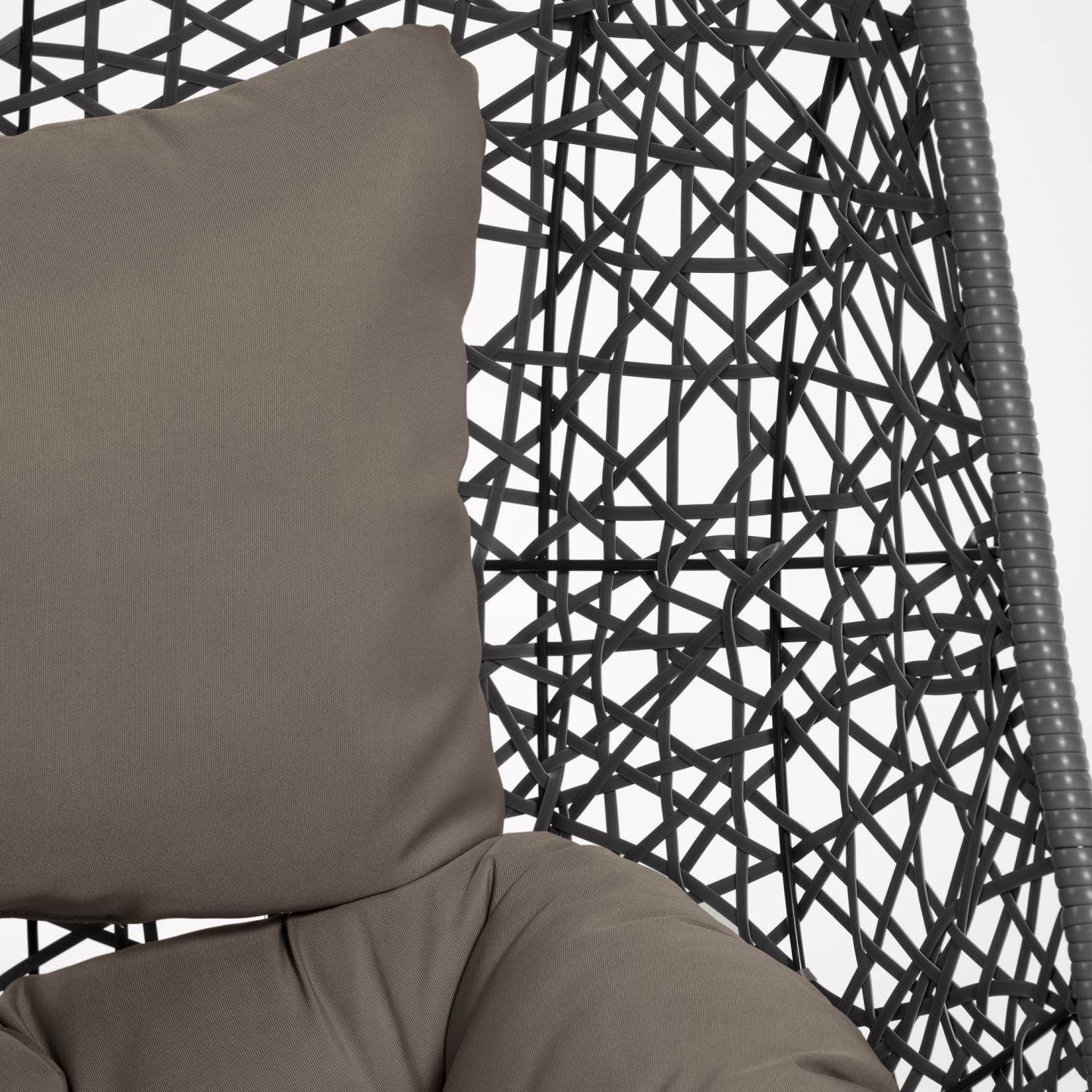 Fotel wiszący FLORINA ciemnoszary z ciemnozieloną podstawą La Forma Eye on Design