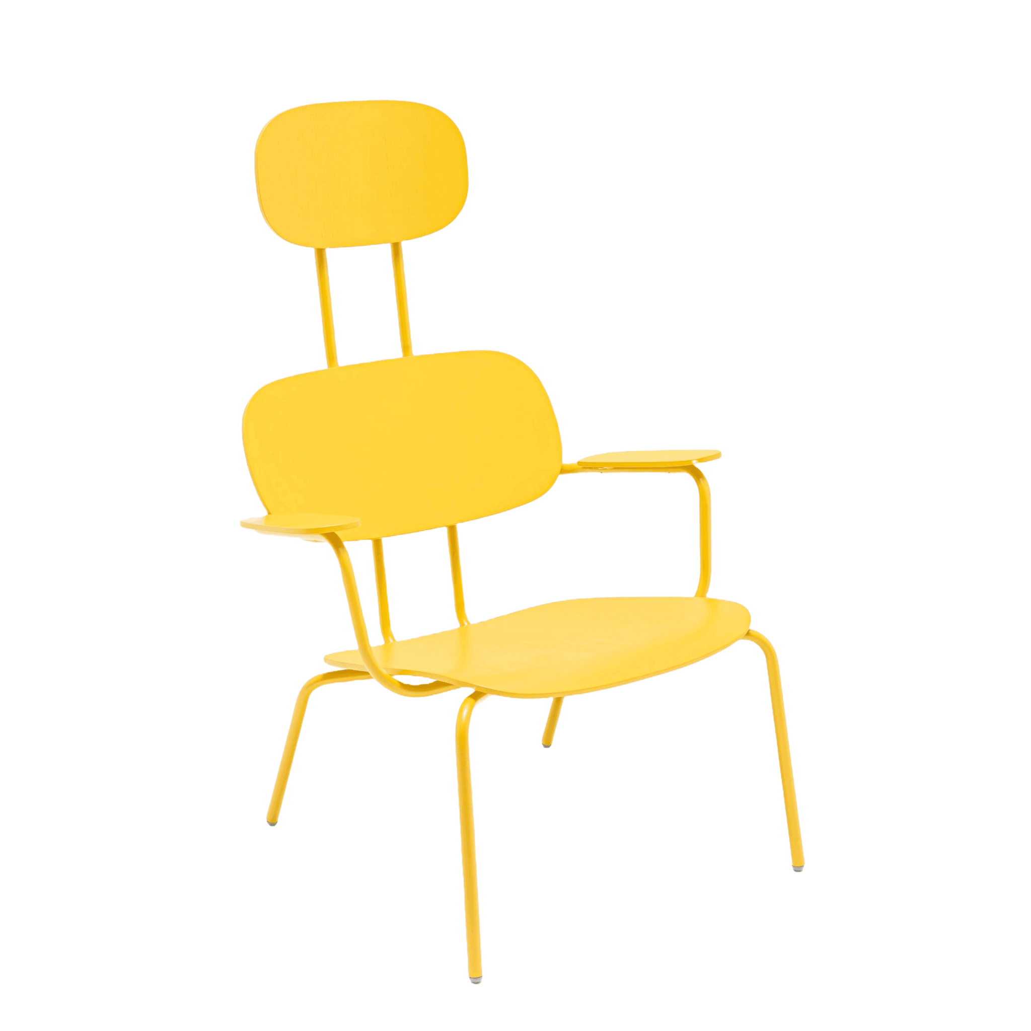Fotel z zagłówkiem NEW SCHOOL LOUNGE żółty MDD Eye on Design