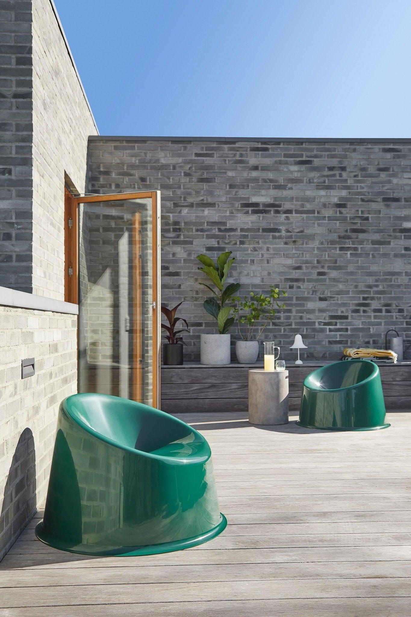 Fotel zewnętrzny PANTO POP ciemnozielony Verpan Eye on Design