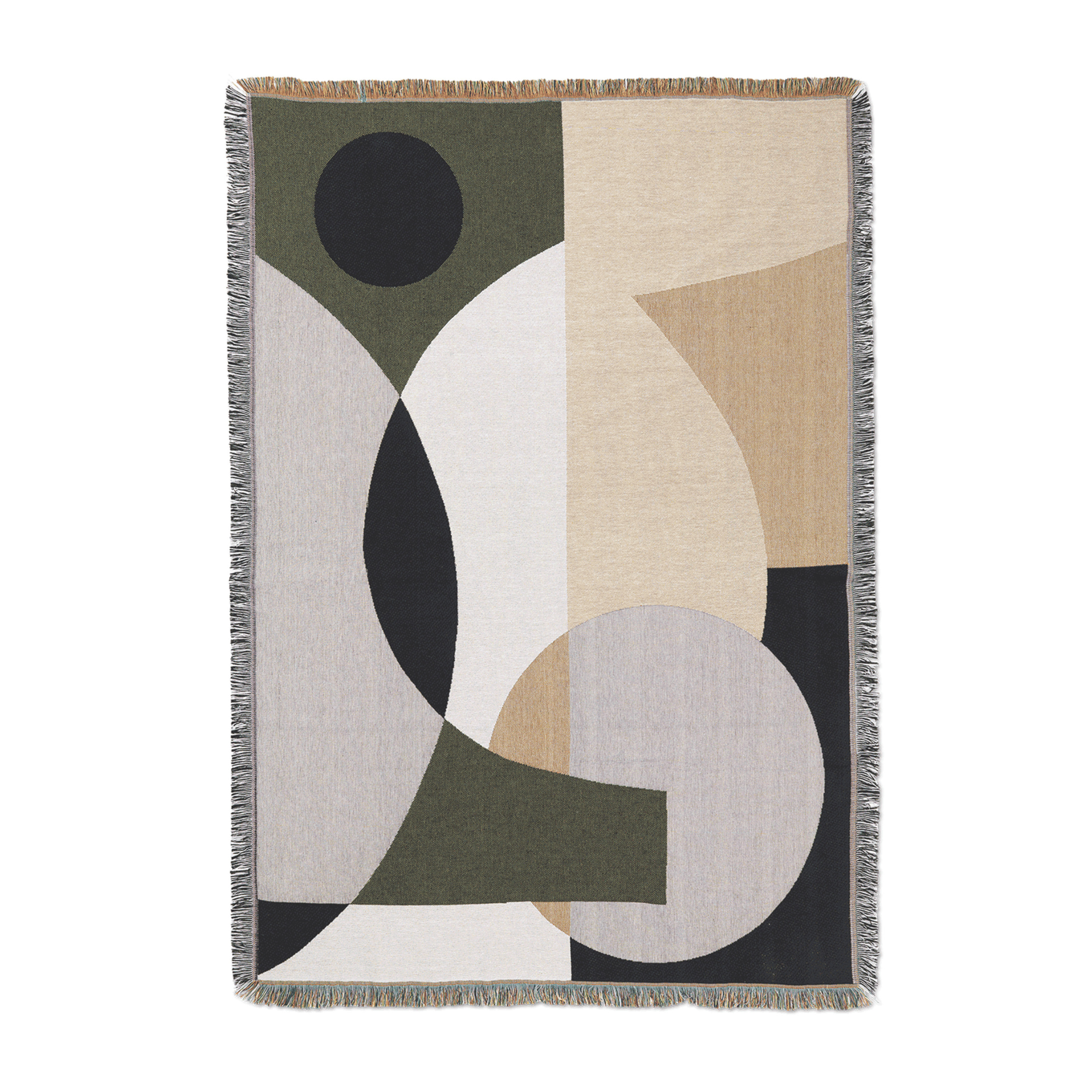 Entire Tapestry Bedspread in Beige with Olive