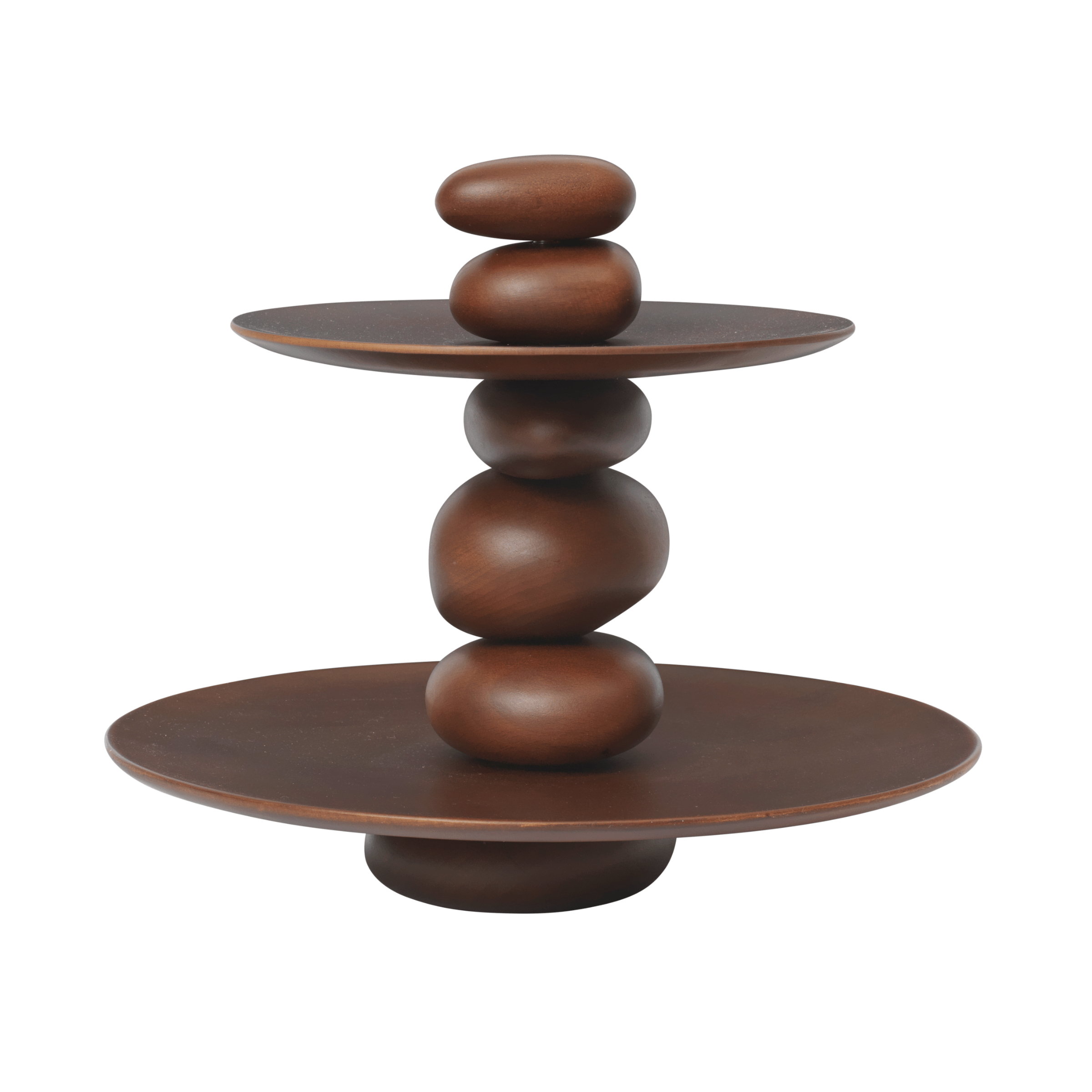 Patera PEBBLE DESSERT STAND dark brown beech wood