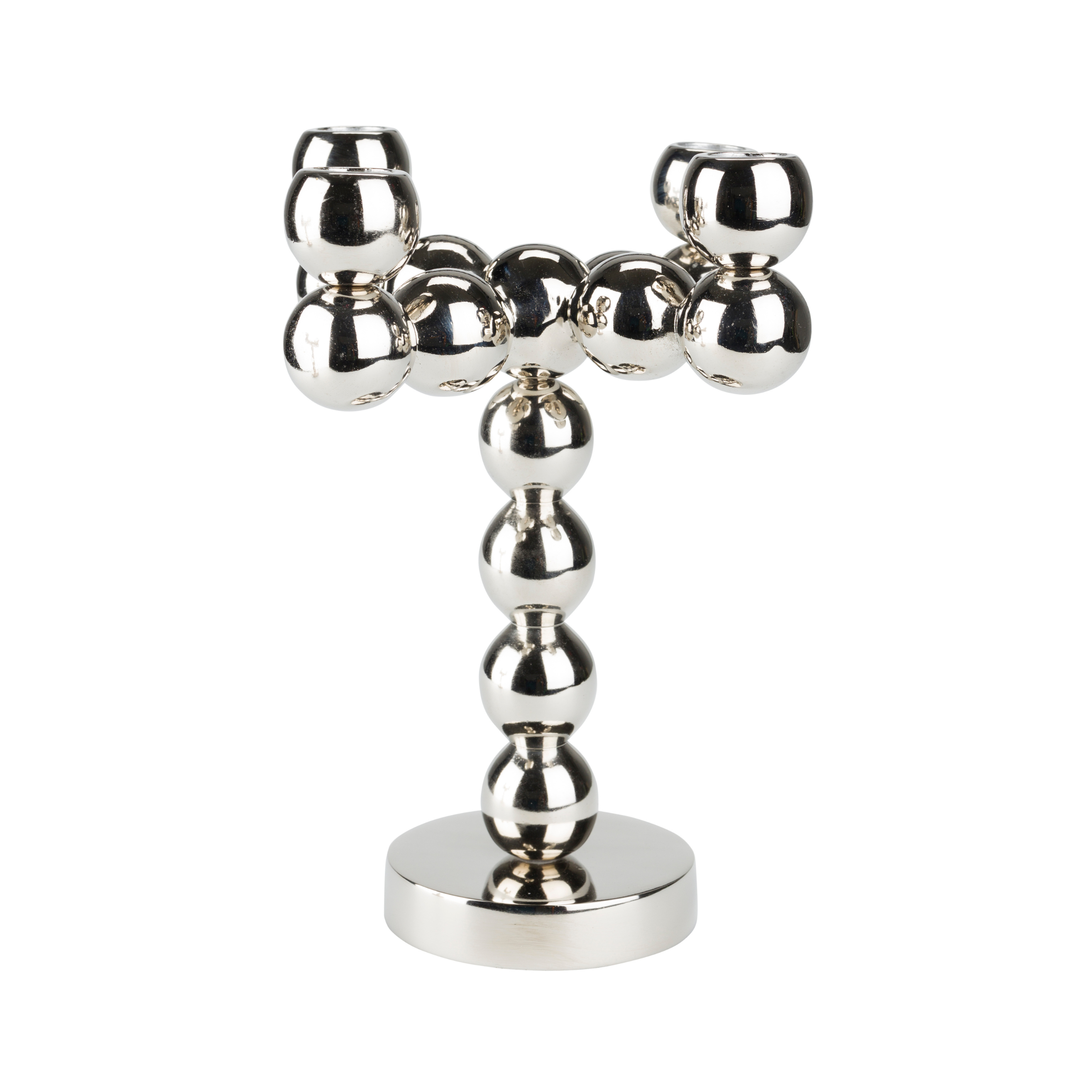 BUBBLES FOUR Silver Candle Holder