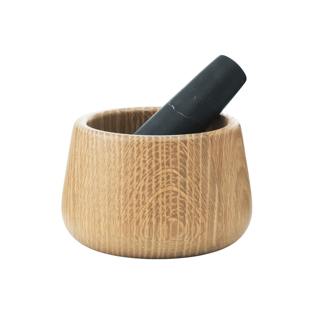 CRAFT Oak Wood Mortar with Black Marble