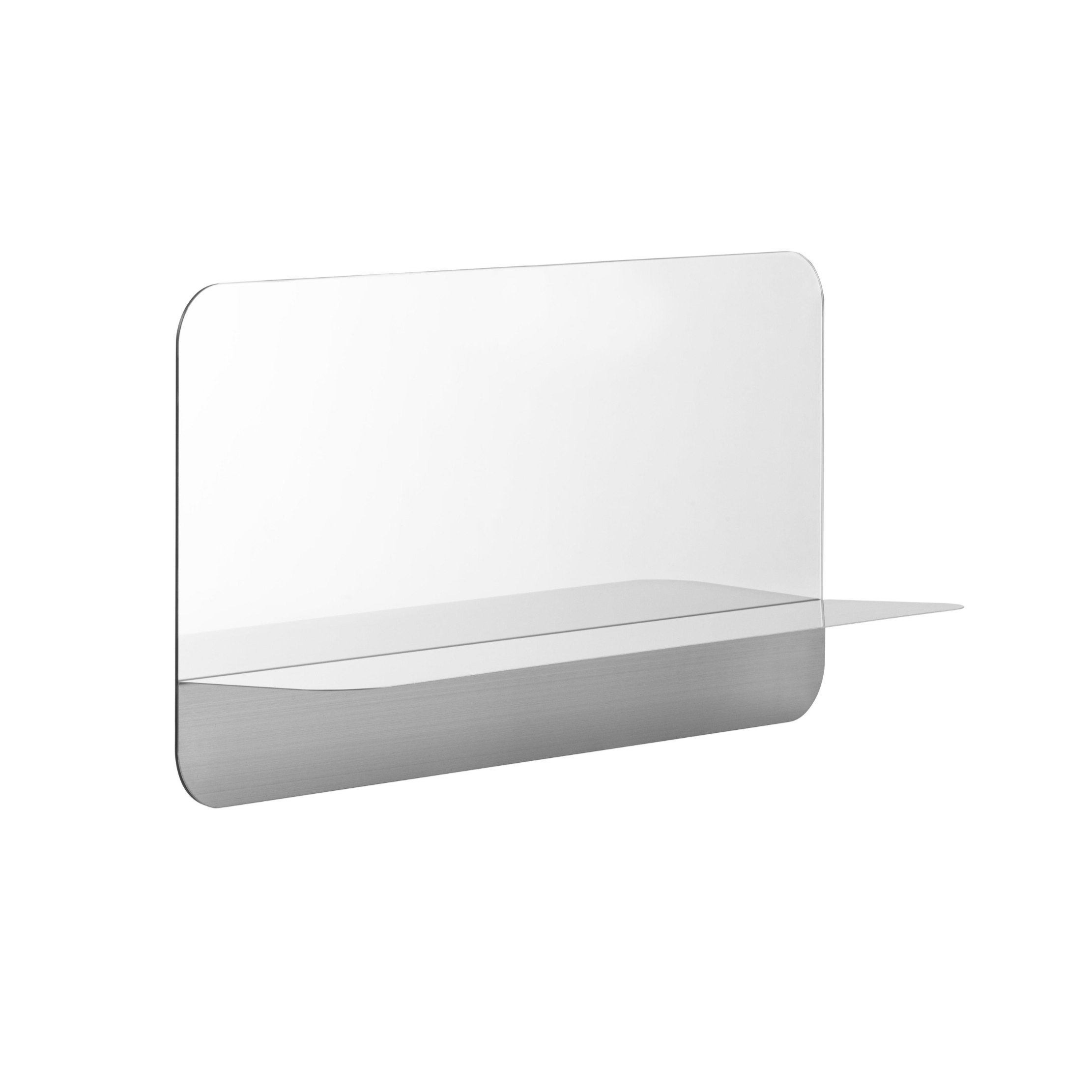 HORIZON HORIZONTAL Mirror with Shelf Silver