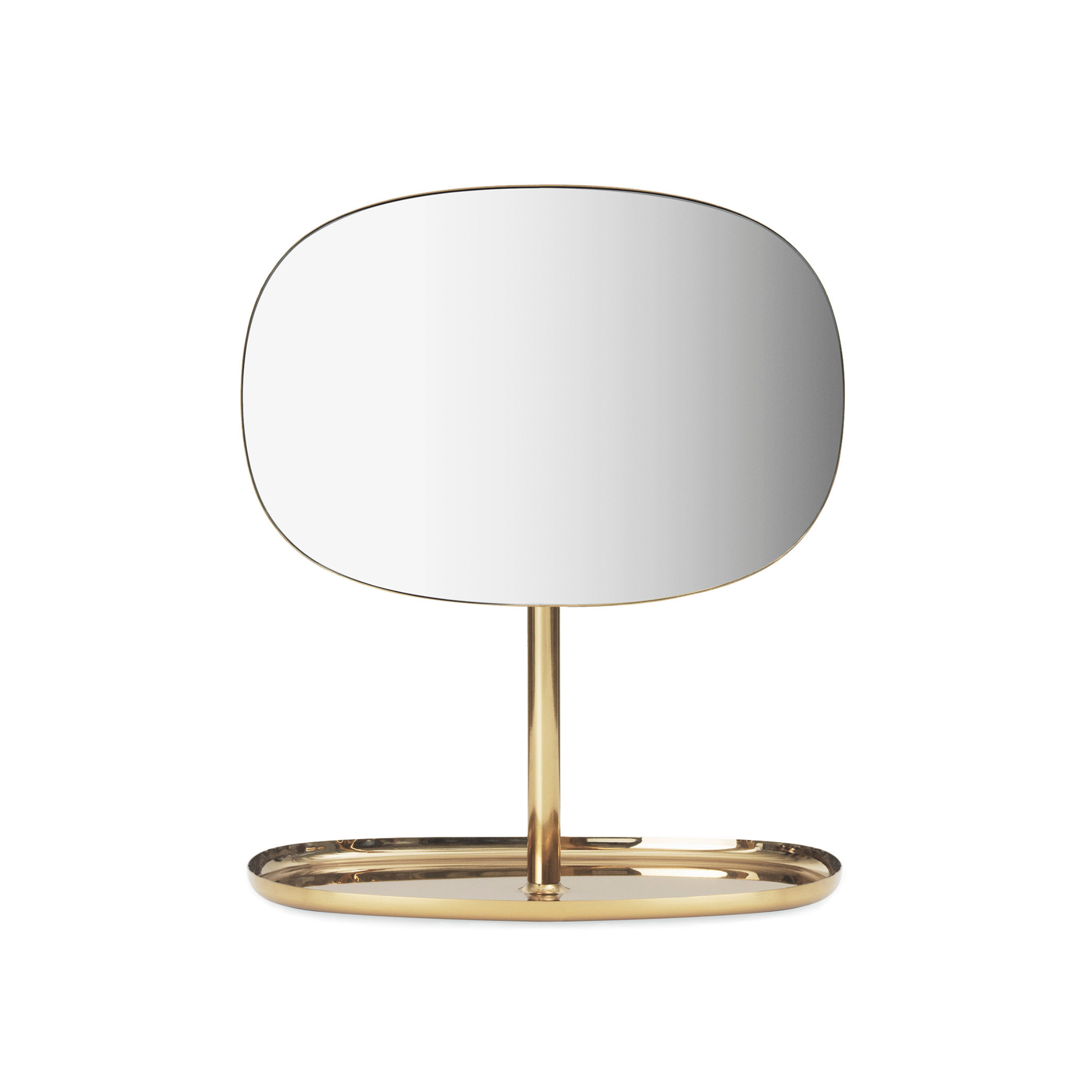 FLIP mirror with brass-plated base