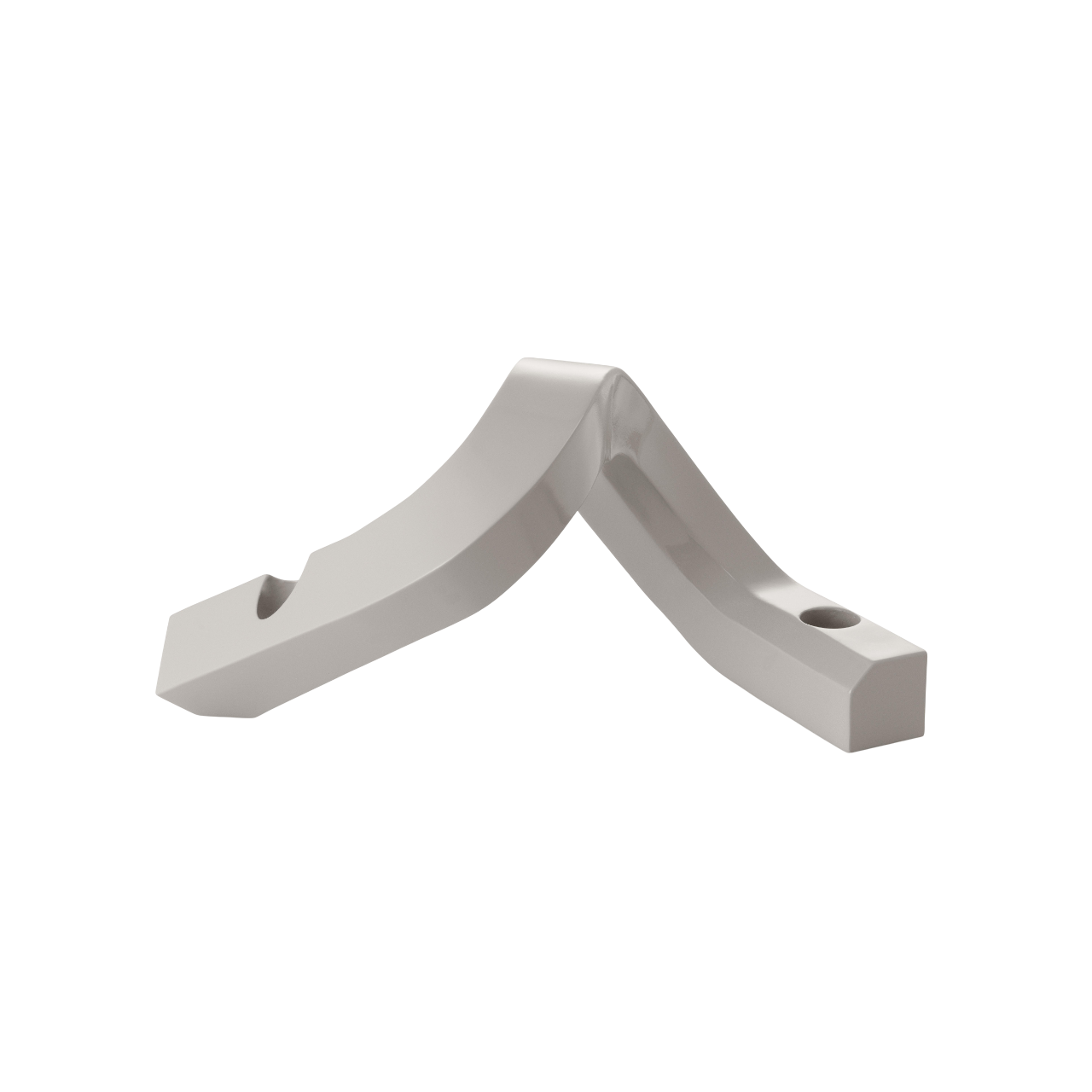 CROOKED TWO Candle Holder Warm Gray